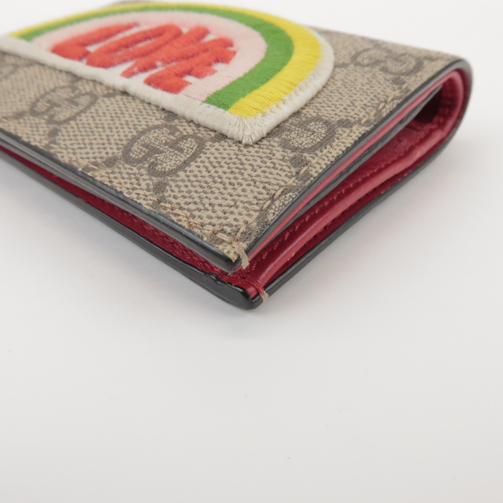 GUCCI LOVE Rainbow GG Supreme PVC Leather Compact Wallet 476412
