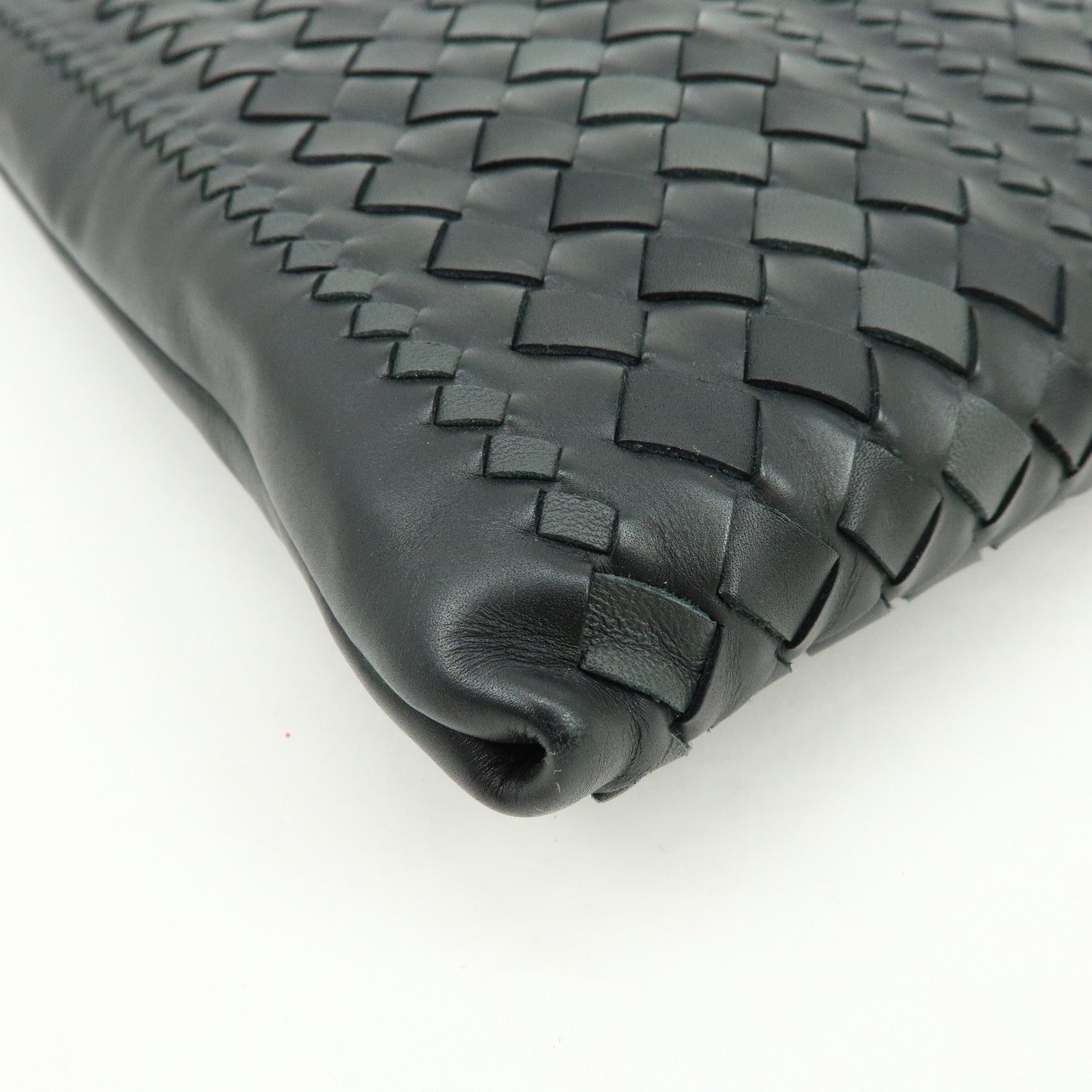 BOTTEGA VENETA Imperatore Intrecciato Clutch Bag Pouch Black