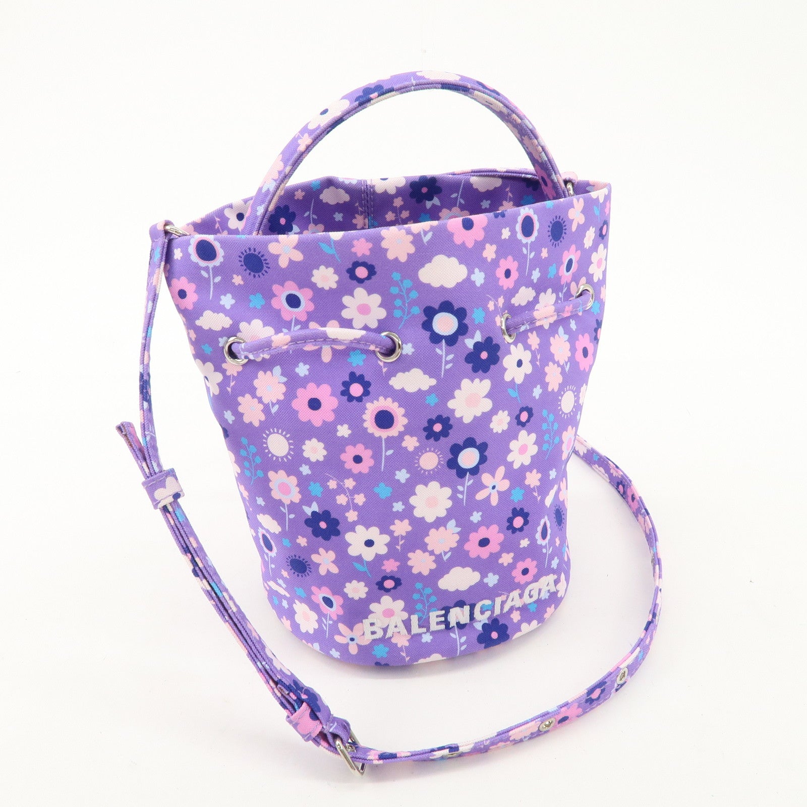 BALENCIAGA Wheel XS Nylon 2Way Bag Shoulder Bag Purple 656682 Used