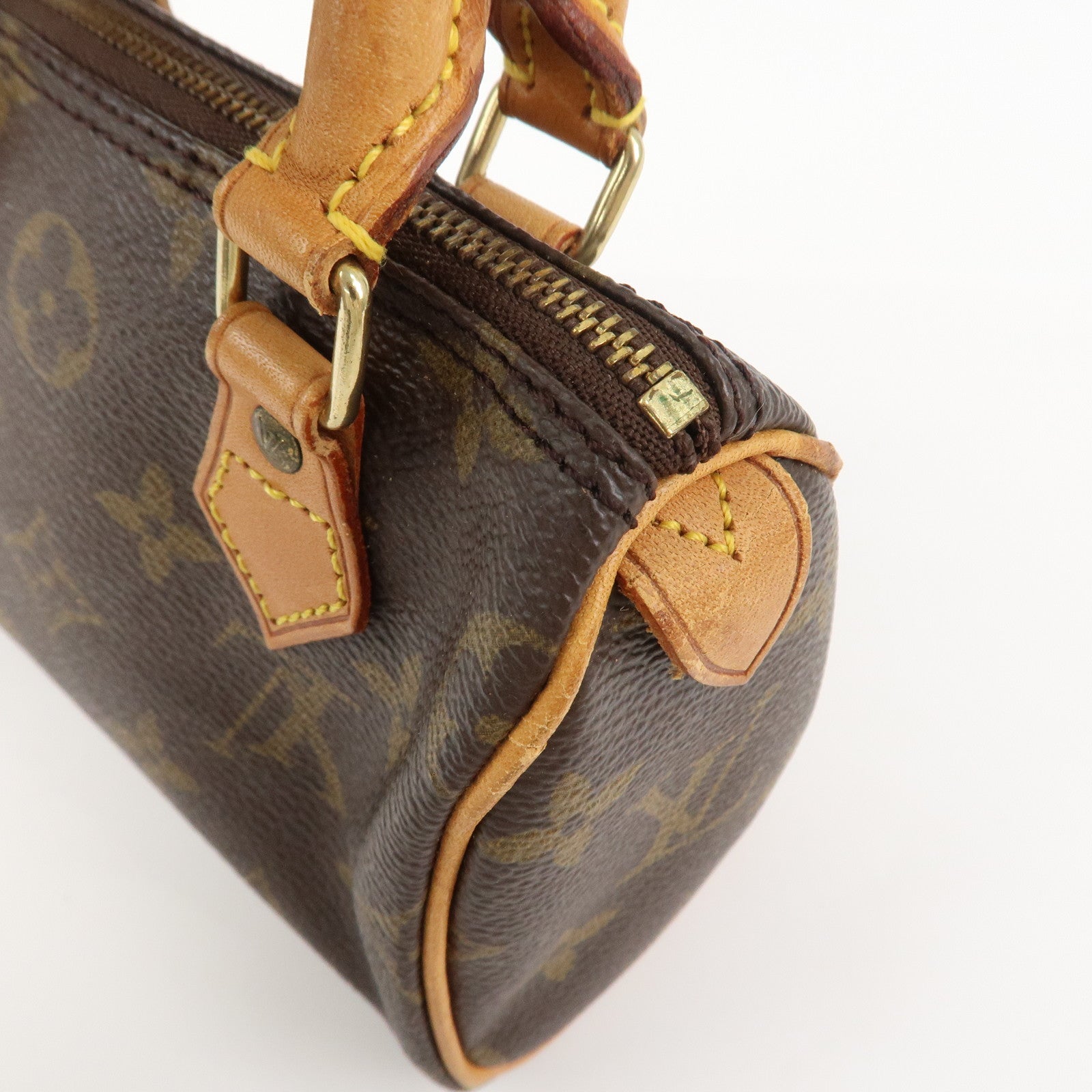 Louis Vuitton Monogram Mini Speedy Hand Bag Boston Bag Brown M41534