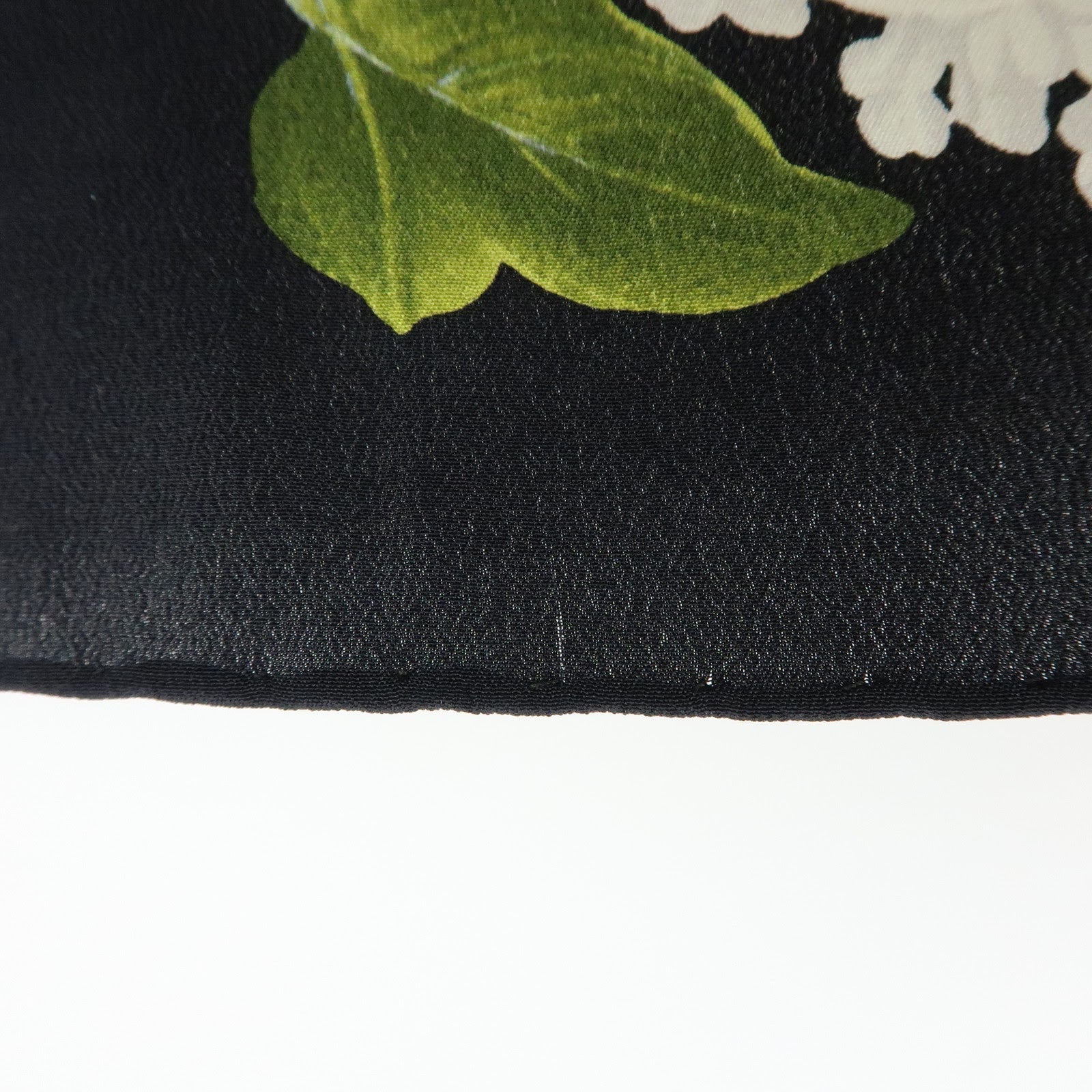 CHANEL Silk 100% Vintage Scarf Flower Print Black White