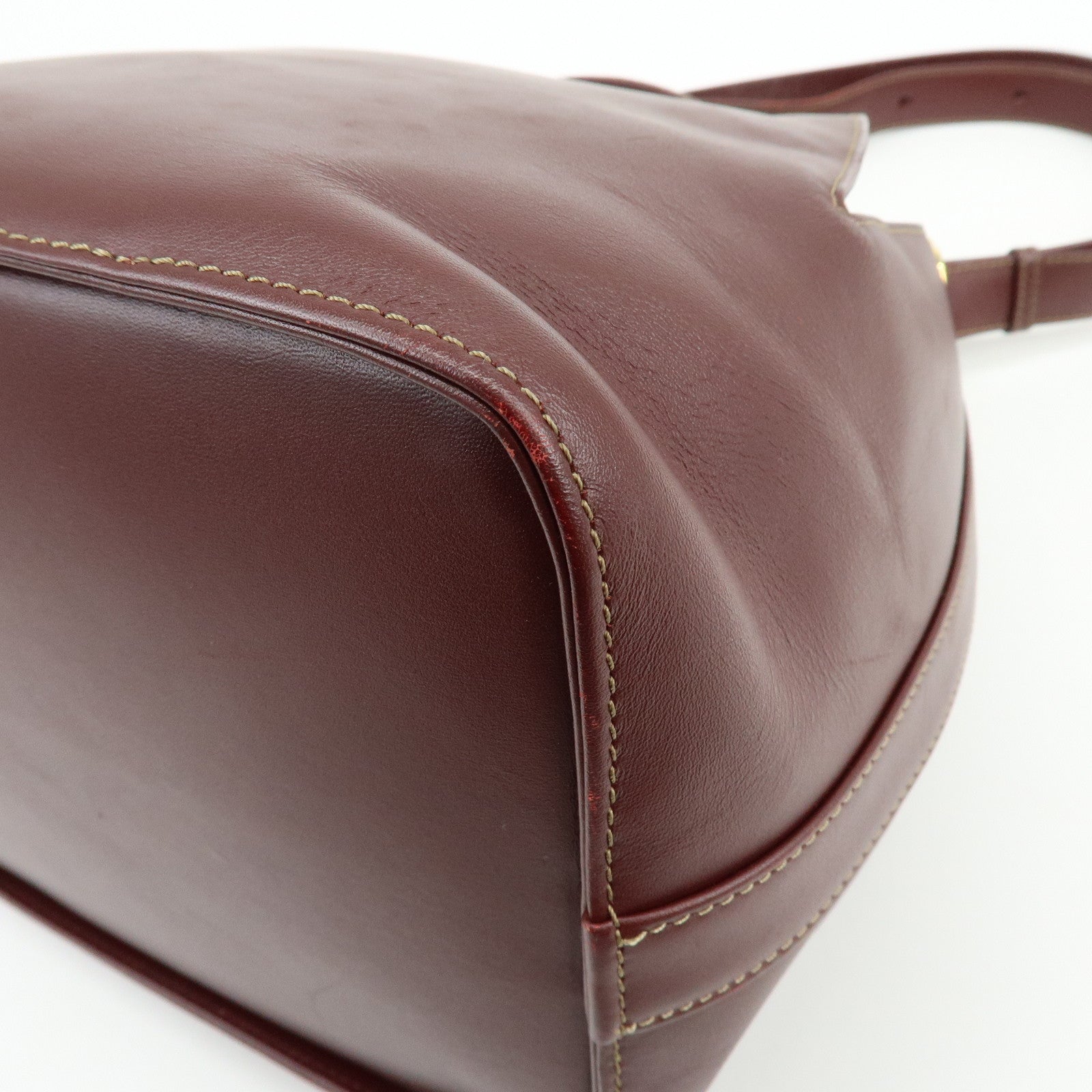 Cartier Must de Cartier Leather Shoulder Crossbody Bag Bordeaux