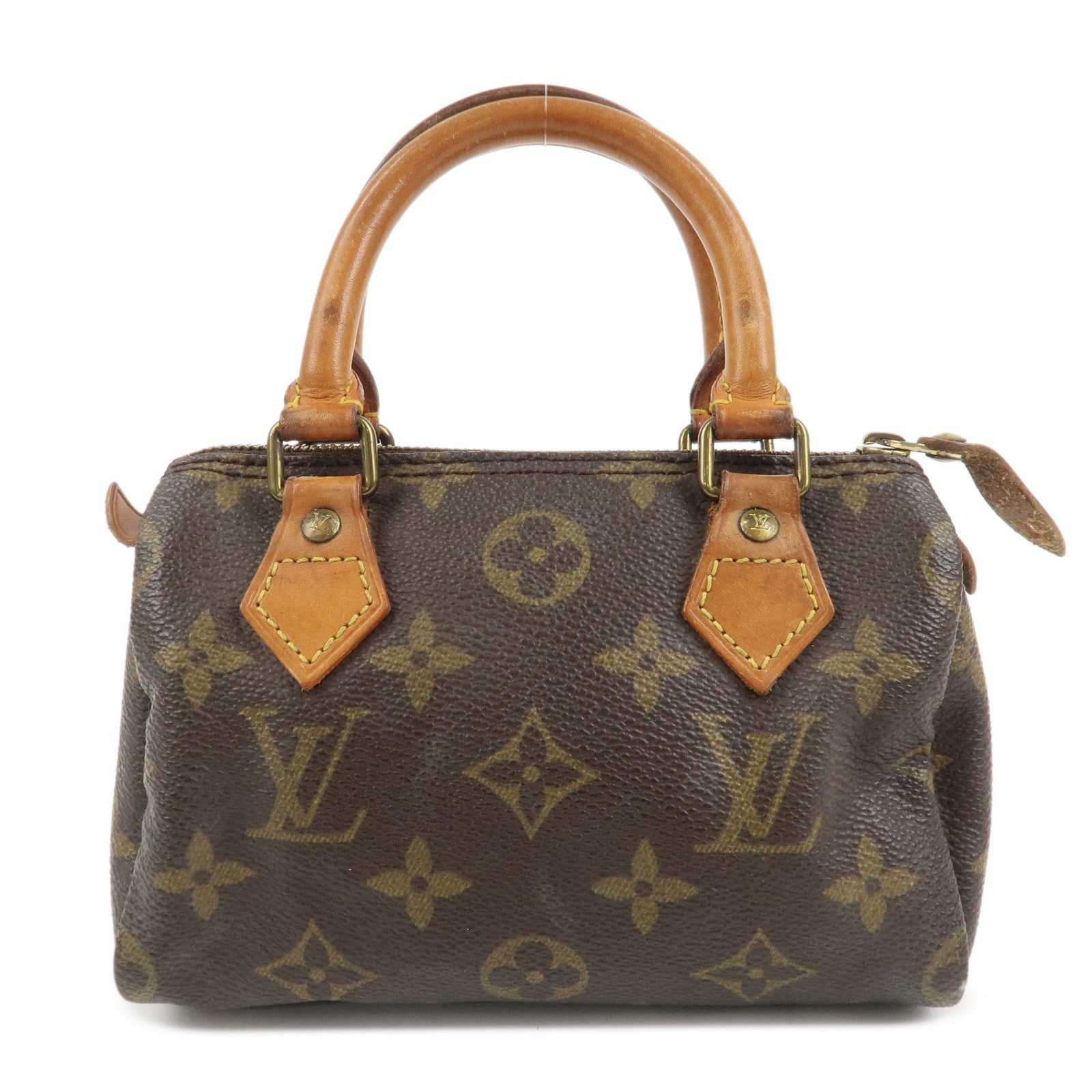 Louis Vuitton Monogram Mini Speedy Hand Bag Brown M41534