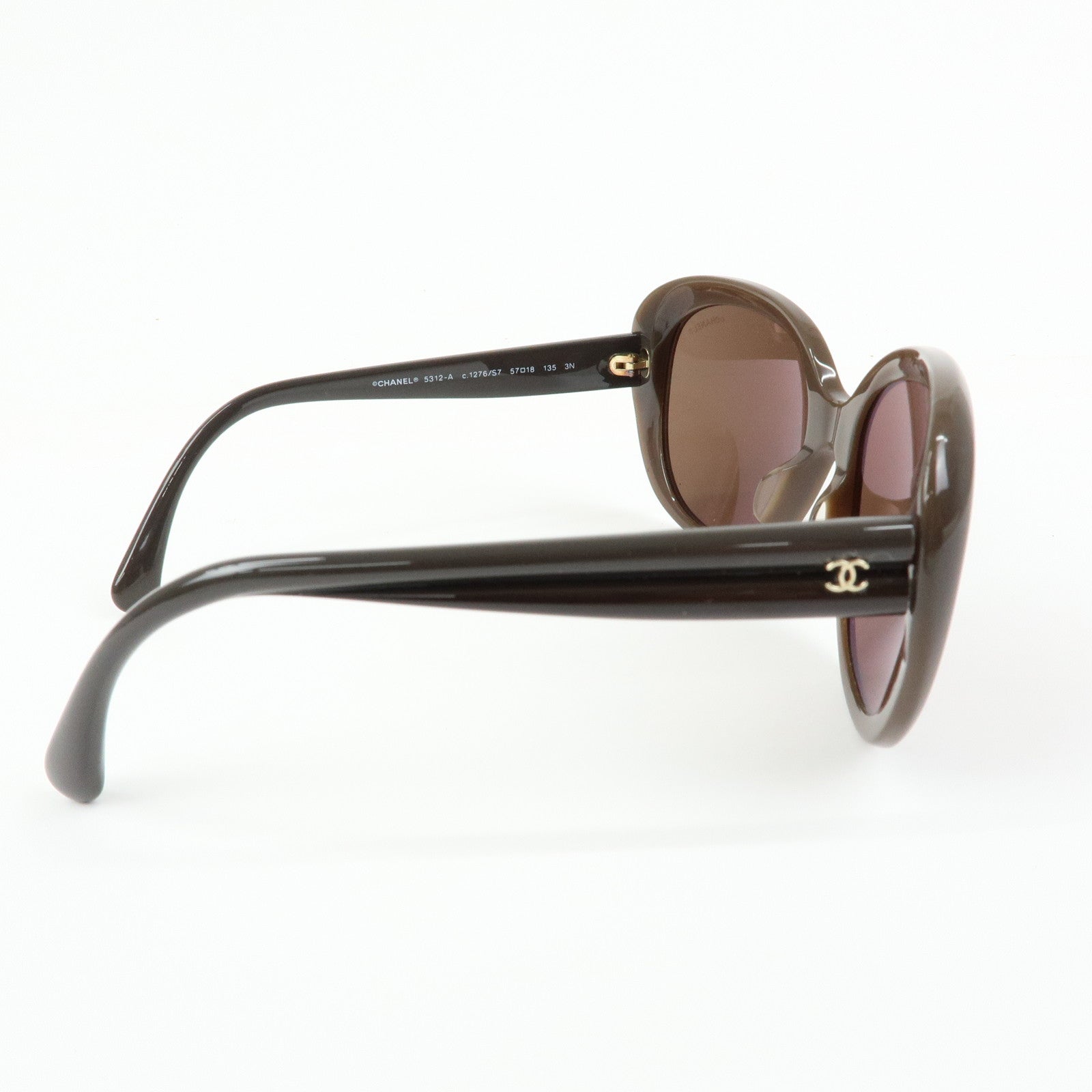 CHANEL COCO Mark Plastic Sunglasses Brown 5312-A 57□18