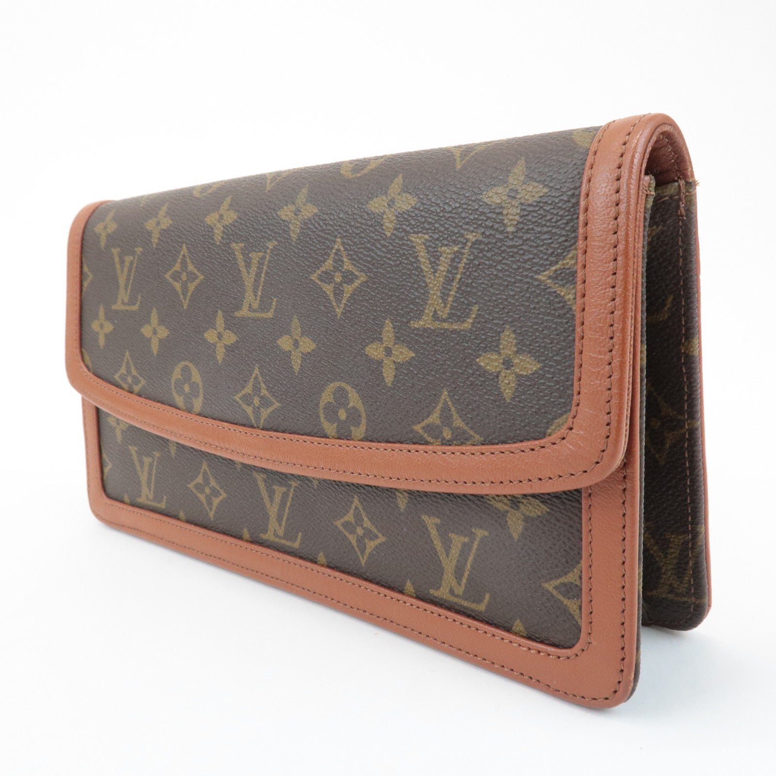 Louis Vuitton Monogram Leather Pochette Damme PM Clutch Bag M51812