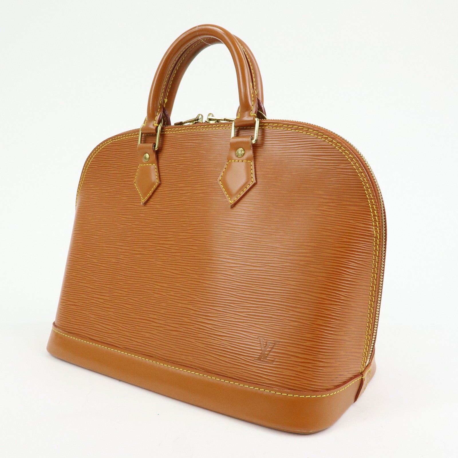 Louis Vuitton Epi Alma PM Lether Hand Bag Zipang Gold M52148