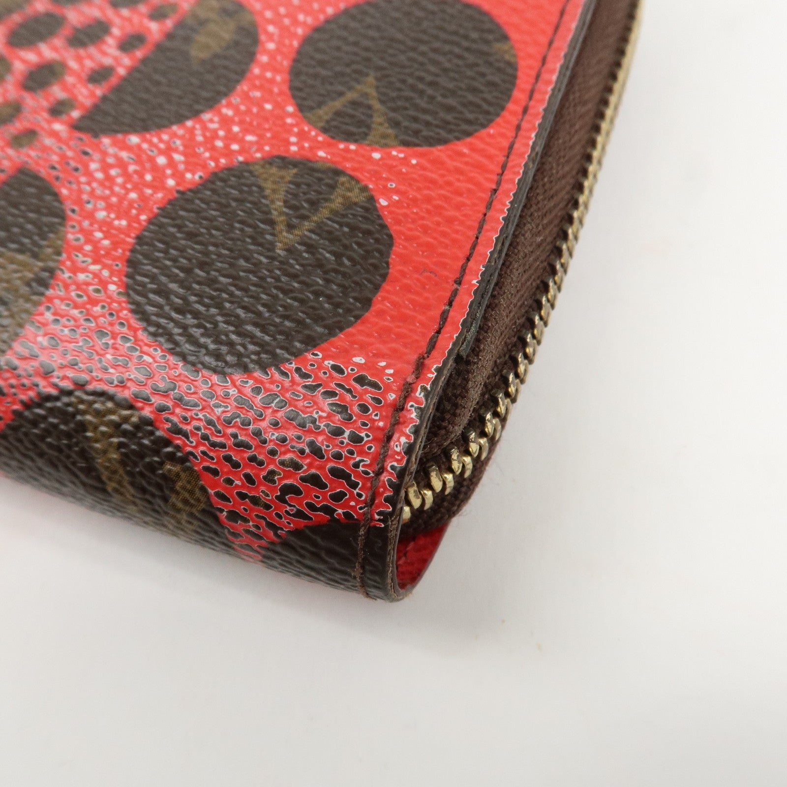 Louis Vuitton Monogram Kusama Pumpkin Dots Zippy Wallet M60450 Used