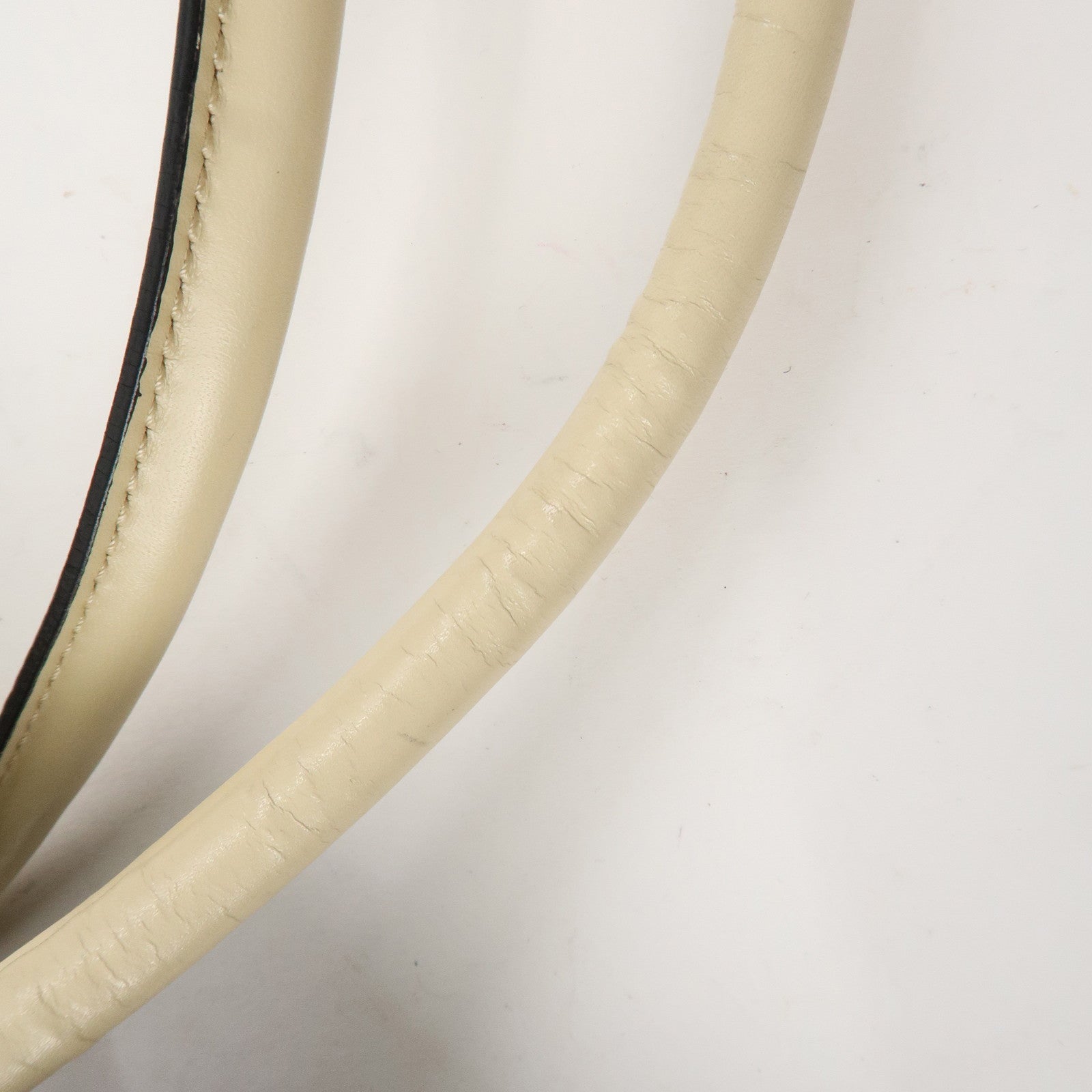 PRADA Leather Bowling Bag Boston Bag Ivory Silver Hardware BL0049 Used