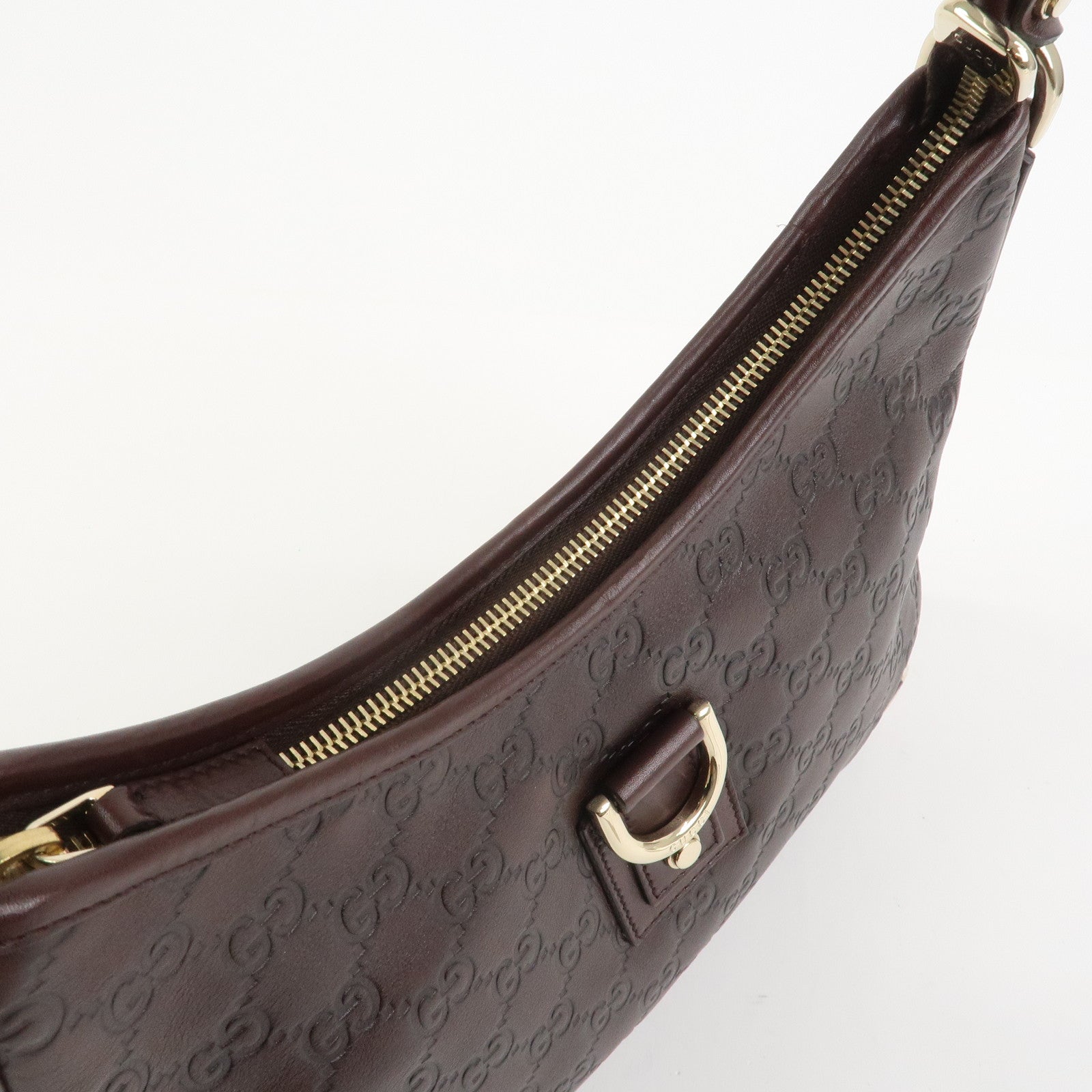 GUCCI Abbey Guccissima Leather Shoulder Bag Dark Brown 130738