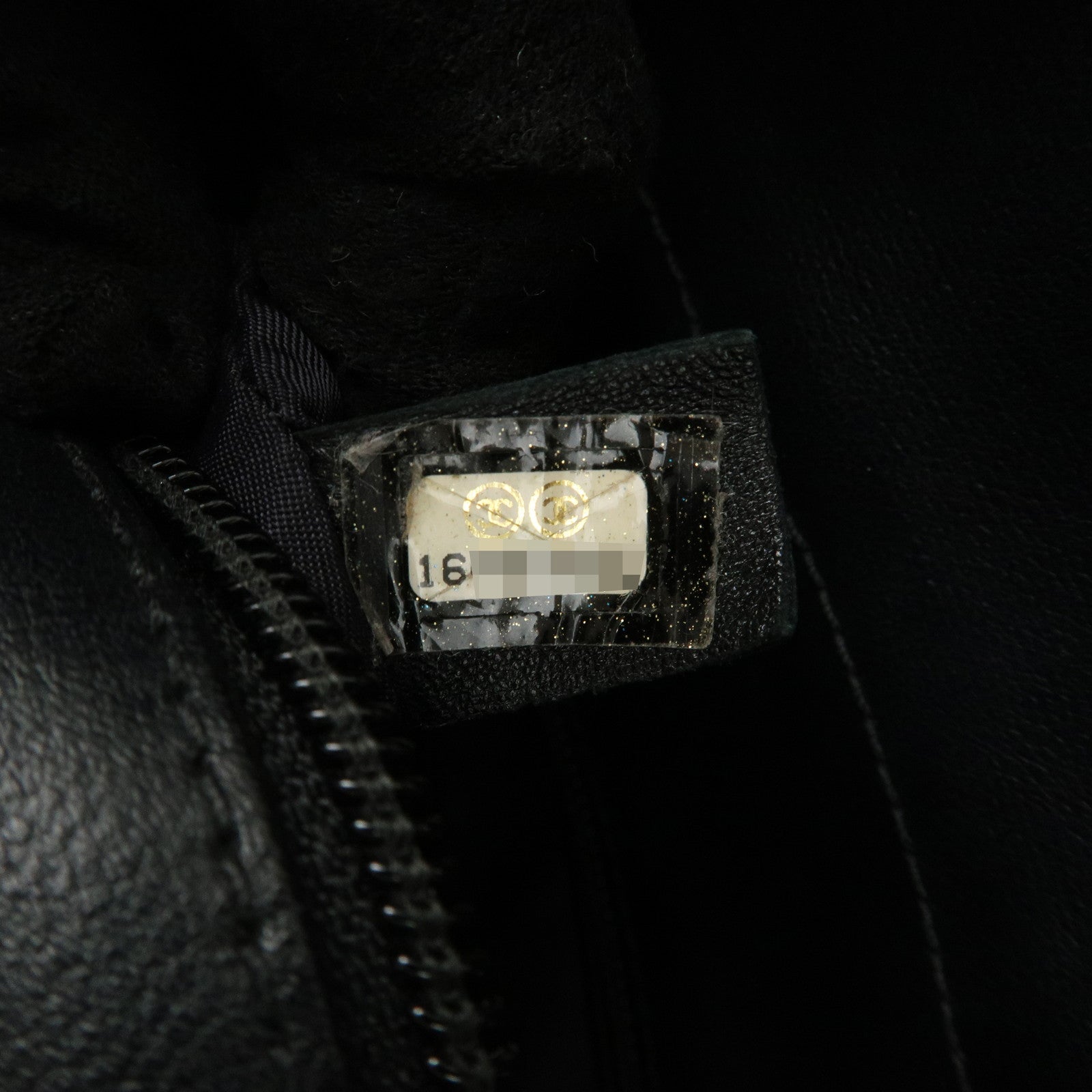 CHANEL Paris Biarritz PM Coated Canvas Leather Tote Bag Black A34208 Used