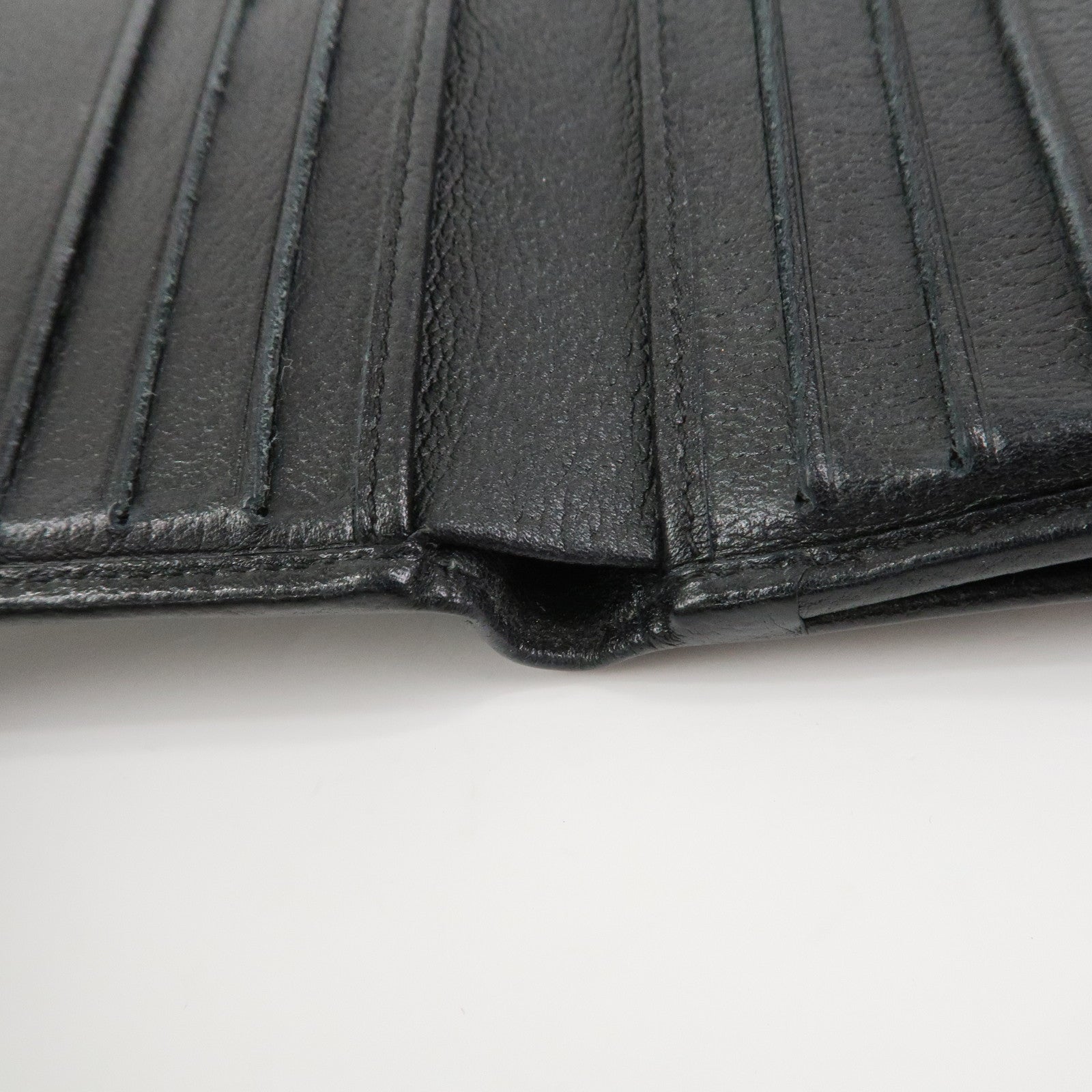 CHANEL COCO Mark Camelia Leather Bi-fold Compact Wallet Black