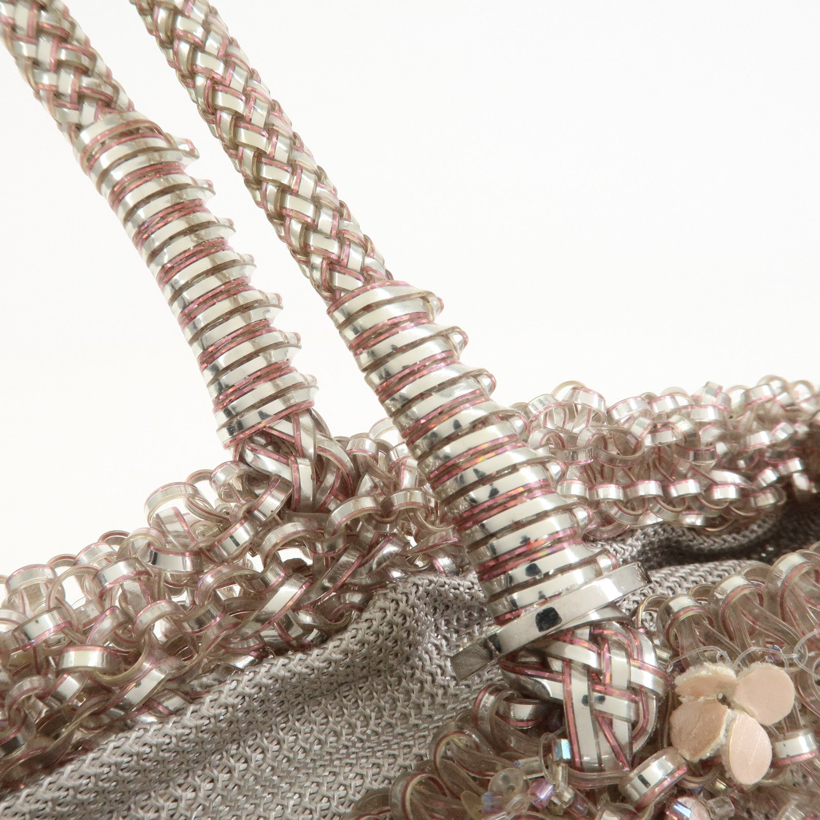 ANTEPRIMA Wire Bag PVC Leather Hand Bag Sweets Motif Clear Pink