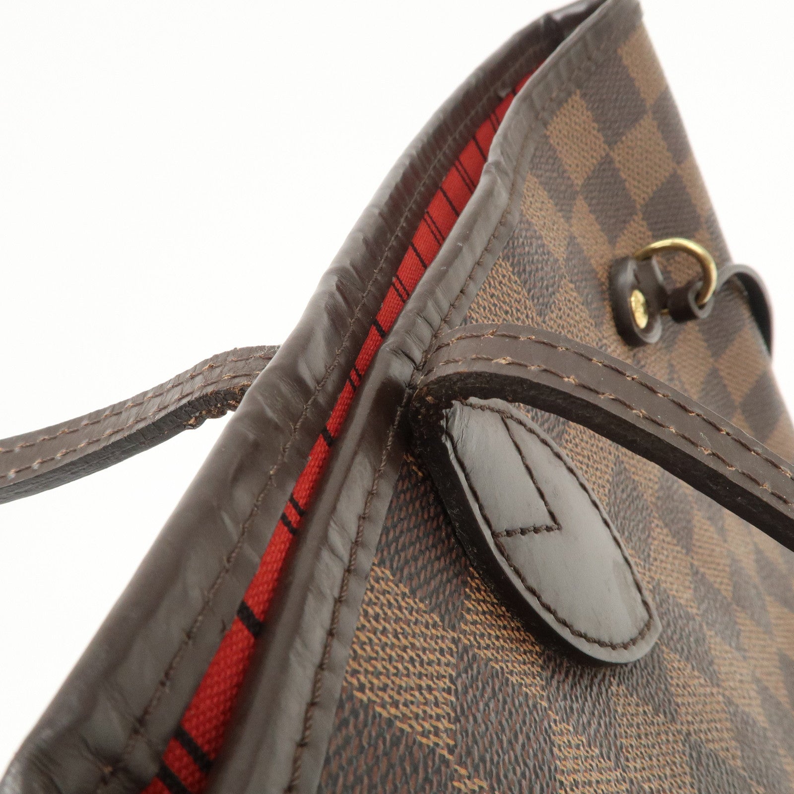 Louis Vuitton Damier Ebene Neverfull MM Tote Bag Cerise N41358