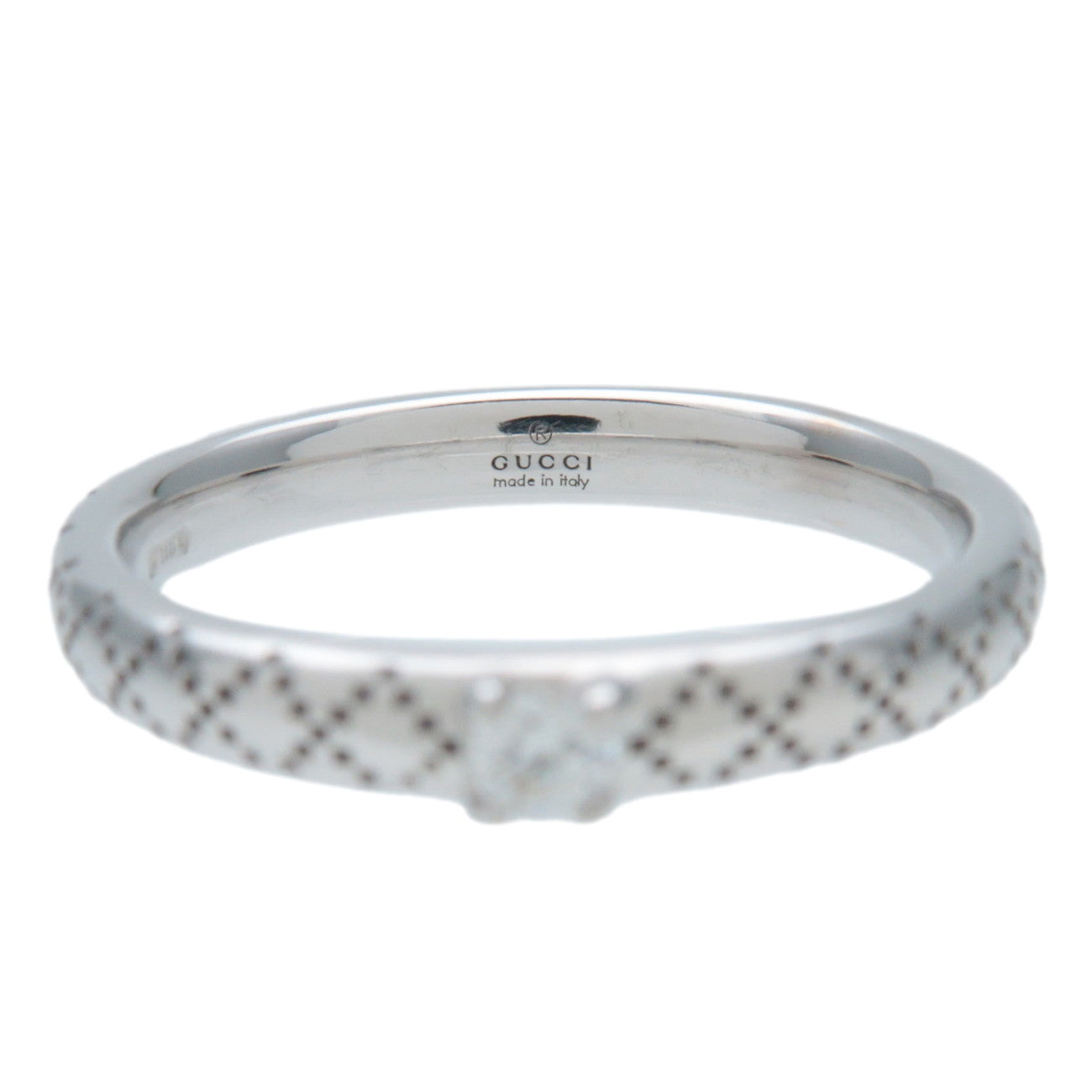 GUCCI Diamantissima 1P Diamond Ring K18WG 750 White Gold #7 US4