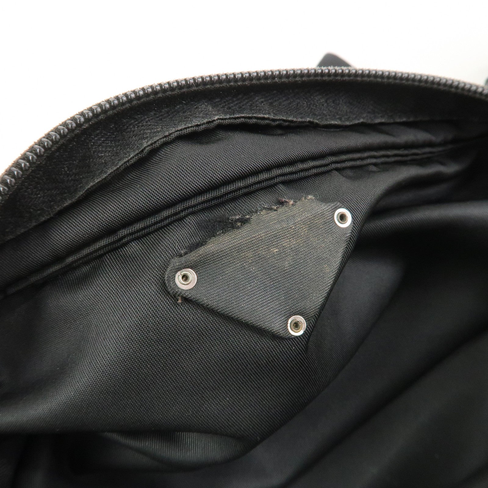 PRADA Triangle Logo Nylon Leather Shoulder Bag Crossbody Bag black