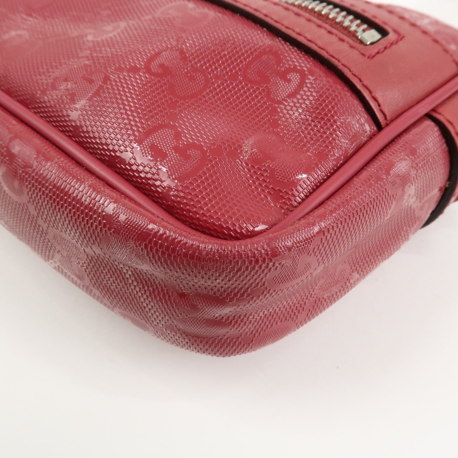 GUCCI GG Imprime GG Supreme Leather Shoulder Bag Pink 201447