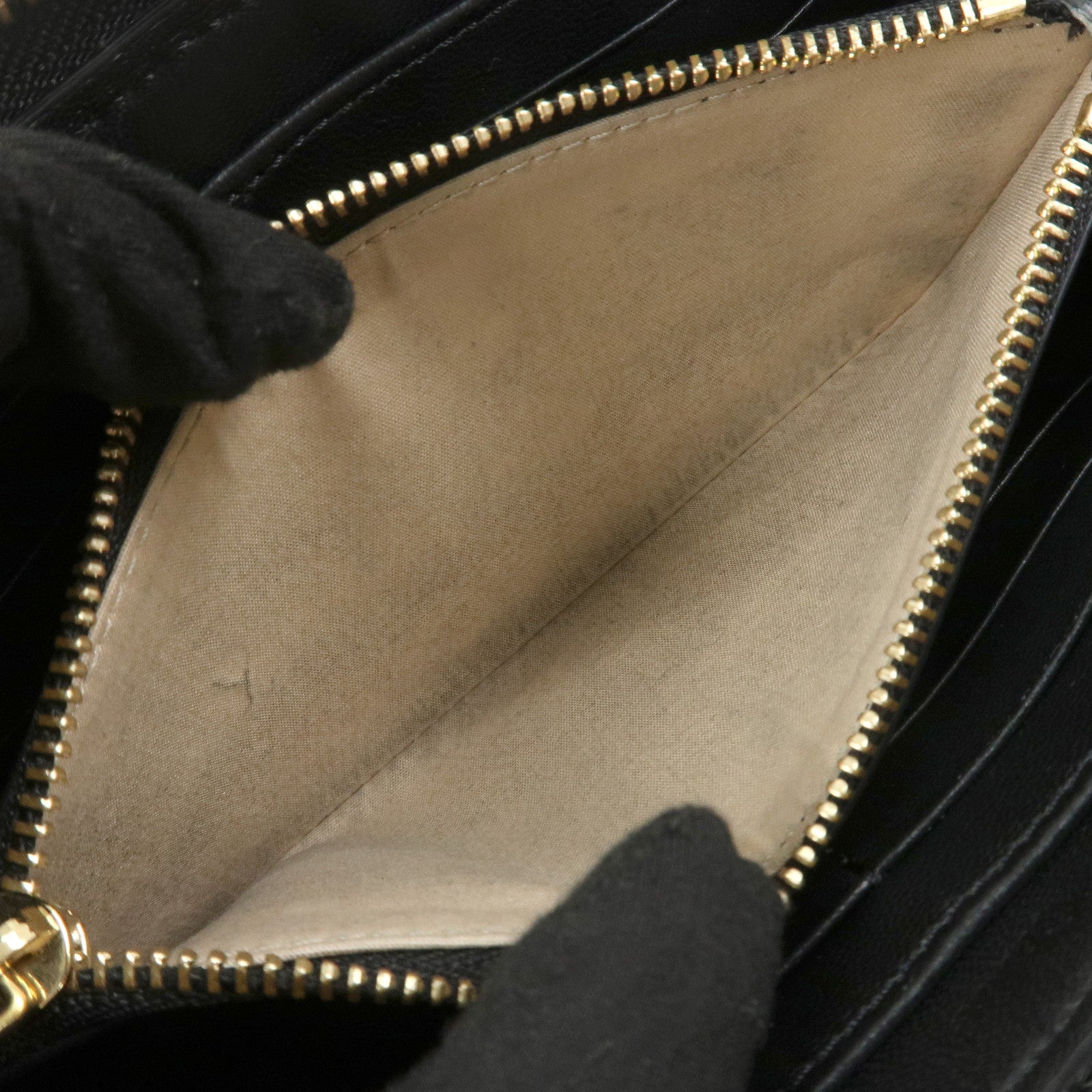 Chloe Marcie Leather Zippy Long Wallet Black