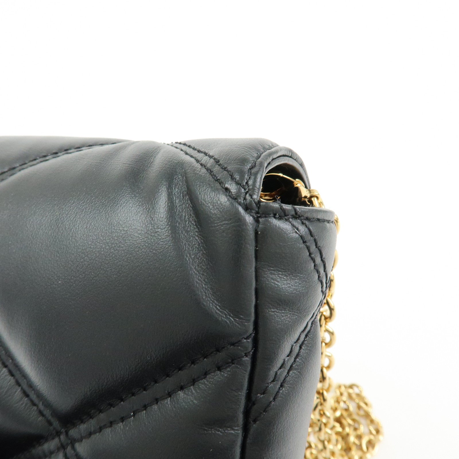 VERSACE Medusa Leather Chain Shoulder Bag Crossbody Bag Black