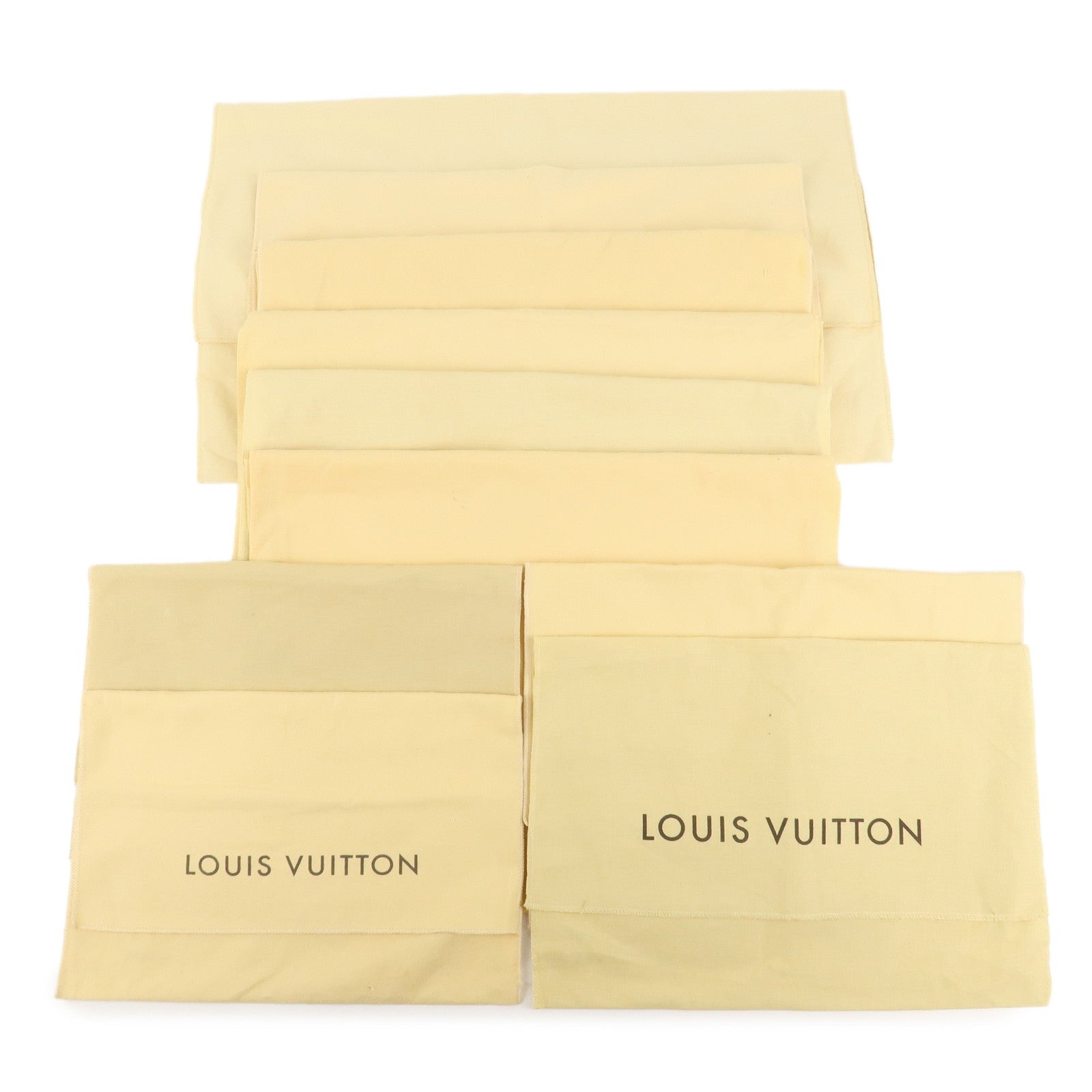 Louis Vuitton Set Of 10 Dust Bag Storage Bag Flap Style Beige Used