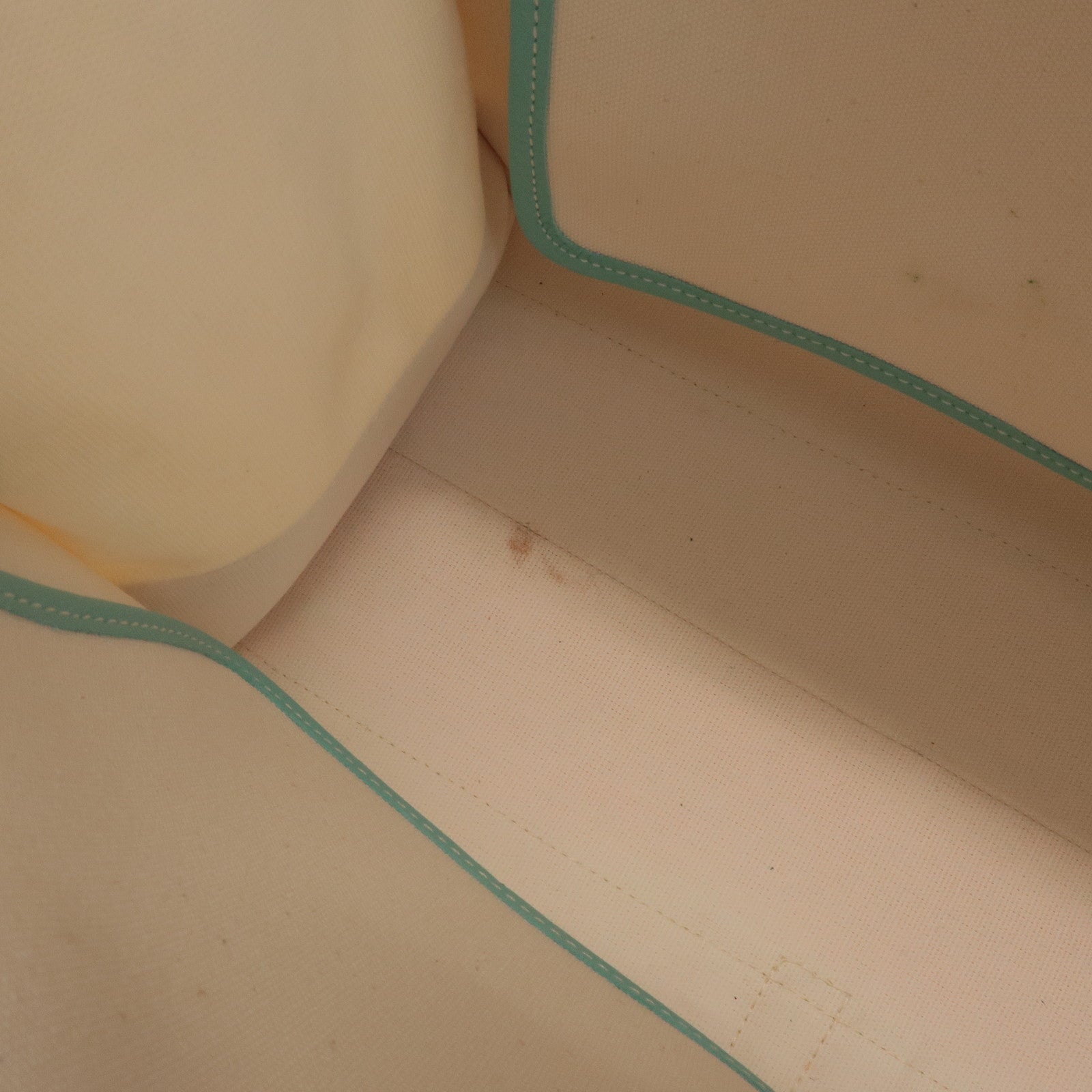 Tiffany & Co Jitney Canvas Leather 2Way Bag Tote Bag Natural Blue