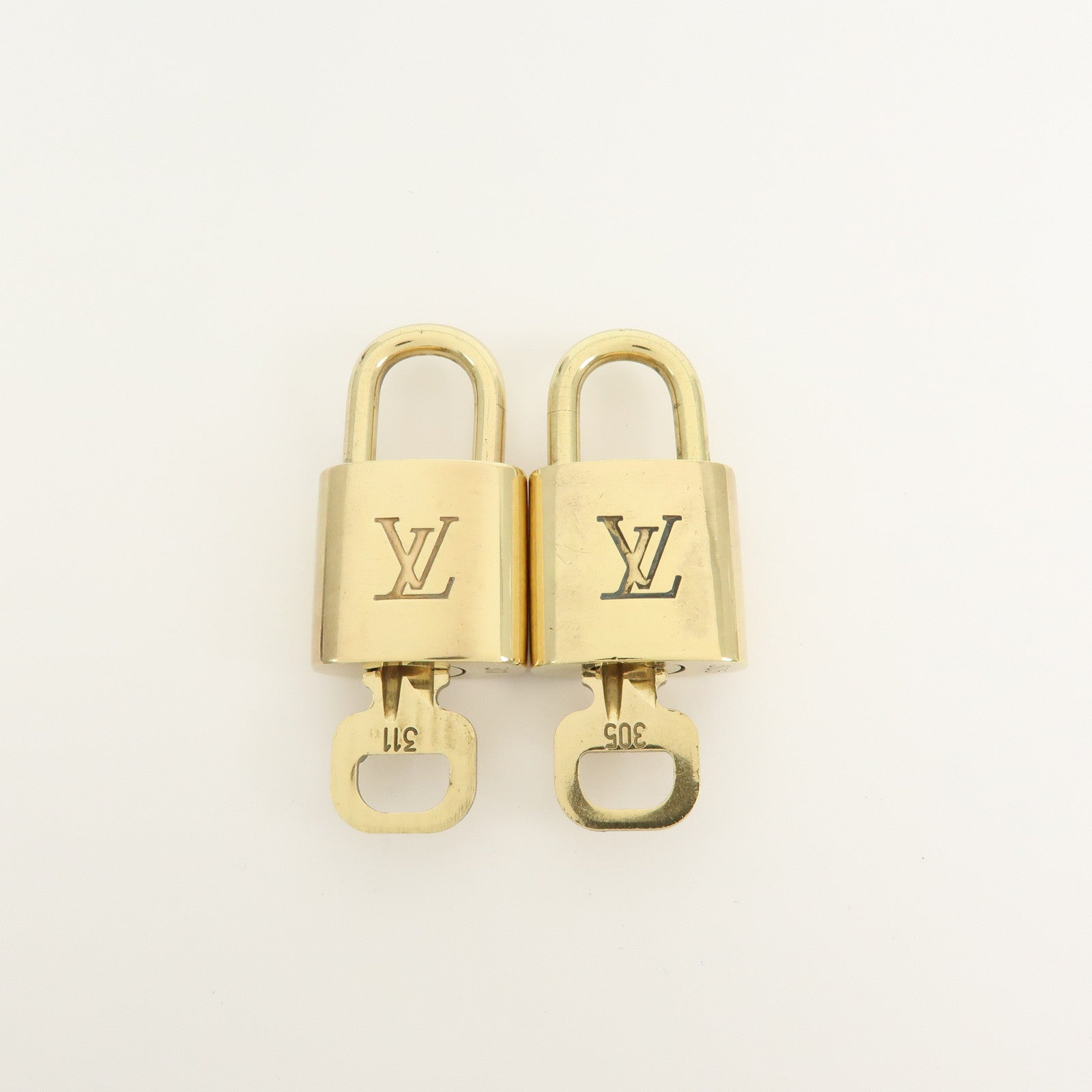 Louis Vuitton Set of 10 Lock & Key Cadena Key Lock Gold