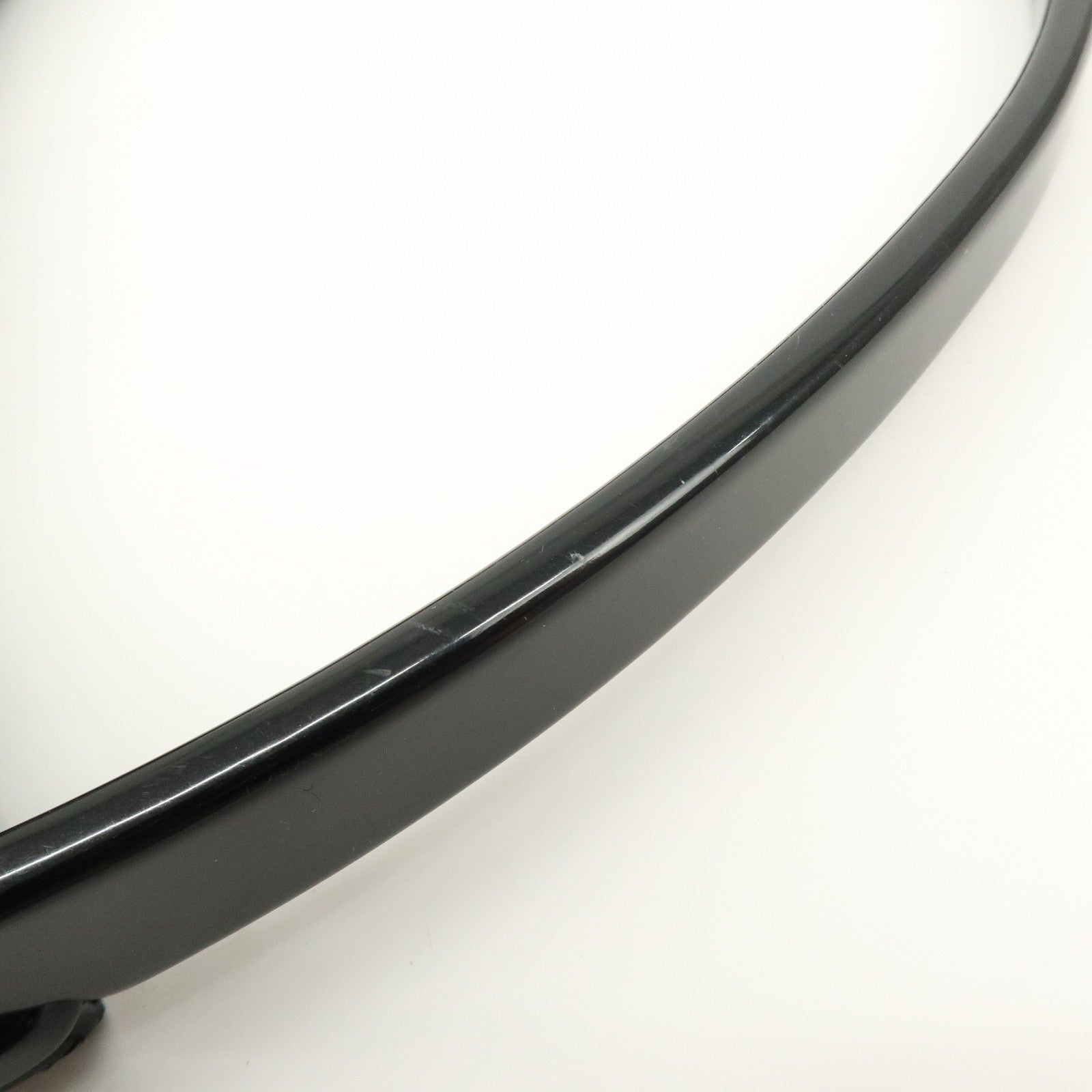 PRADA Leather Plastic Hobo Shoulder Bag Hand Bag Black