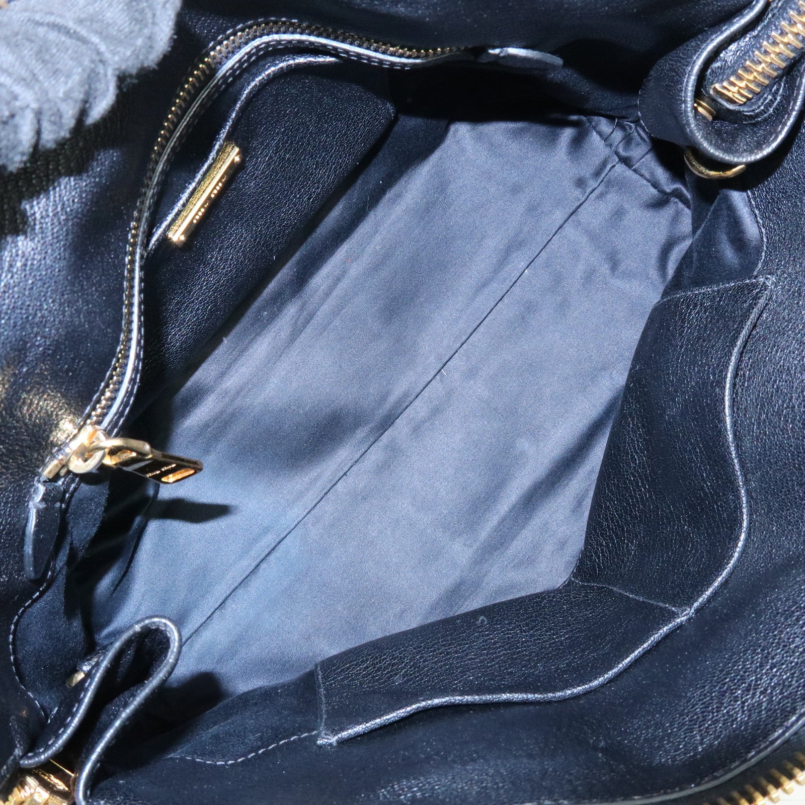 MIU MIU Leather 2Way Bag Hand Bag Shoulder Crossbody Bag Black