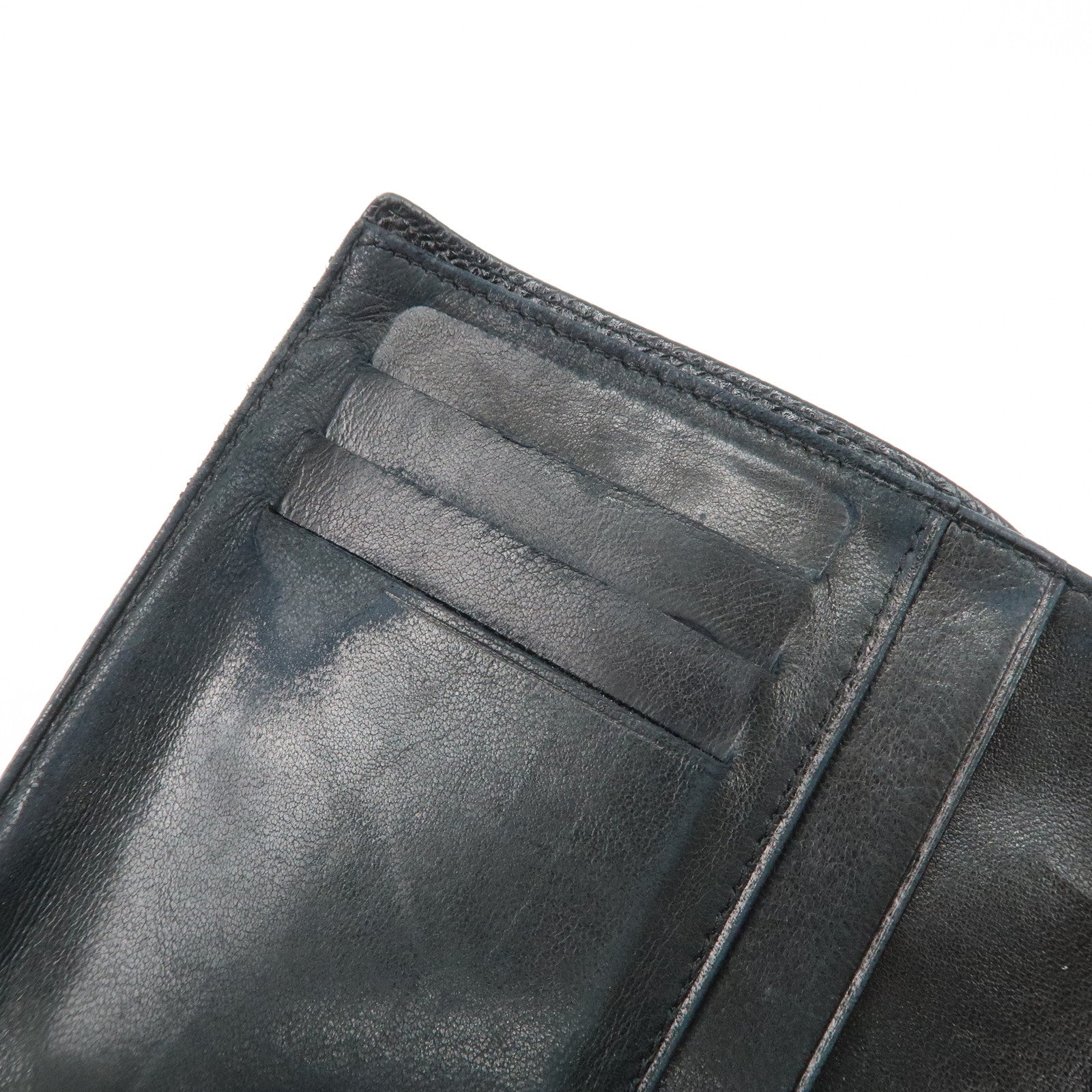 CHANEL COCO Mark Caviarskin Leather Bi-fold Wallet Black