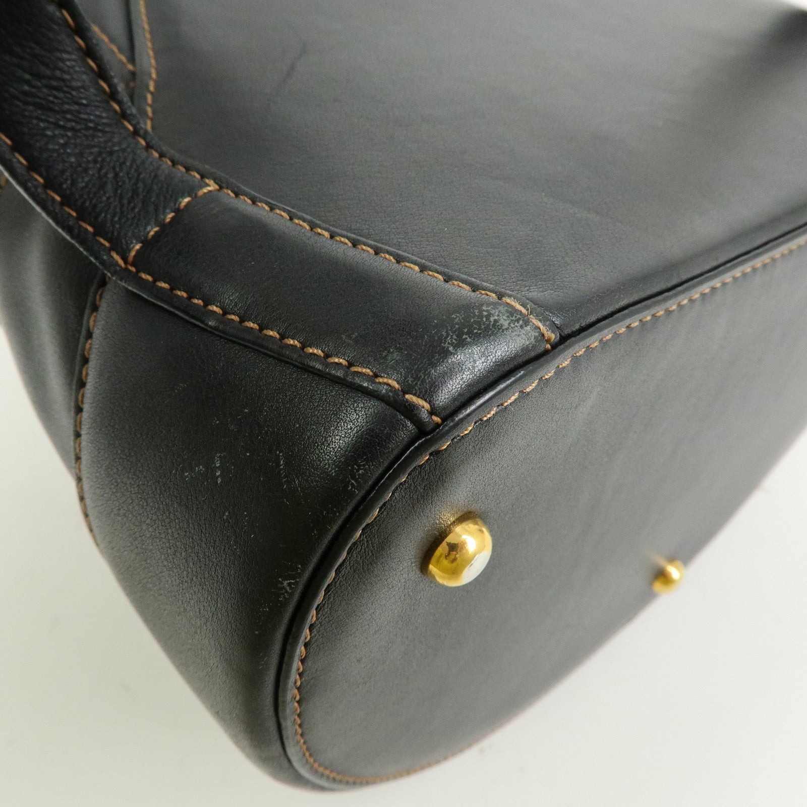 LOEWE Anton Calf Leather Backpack Rucksack Black