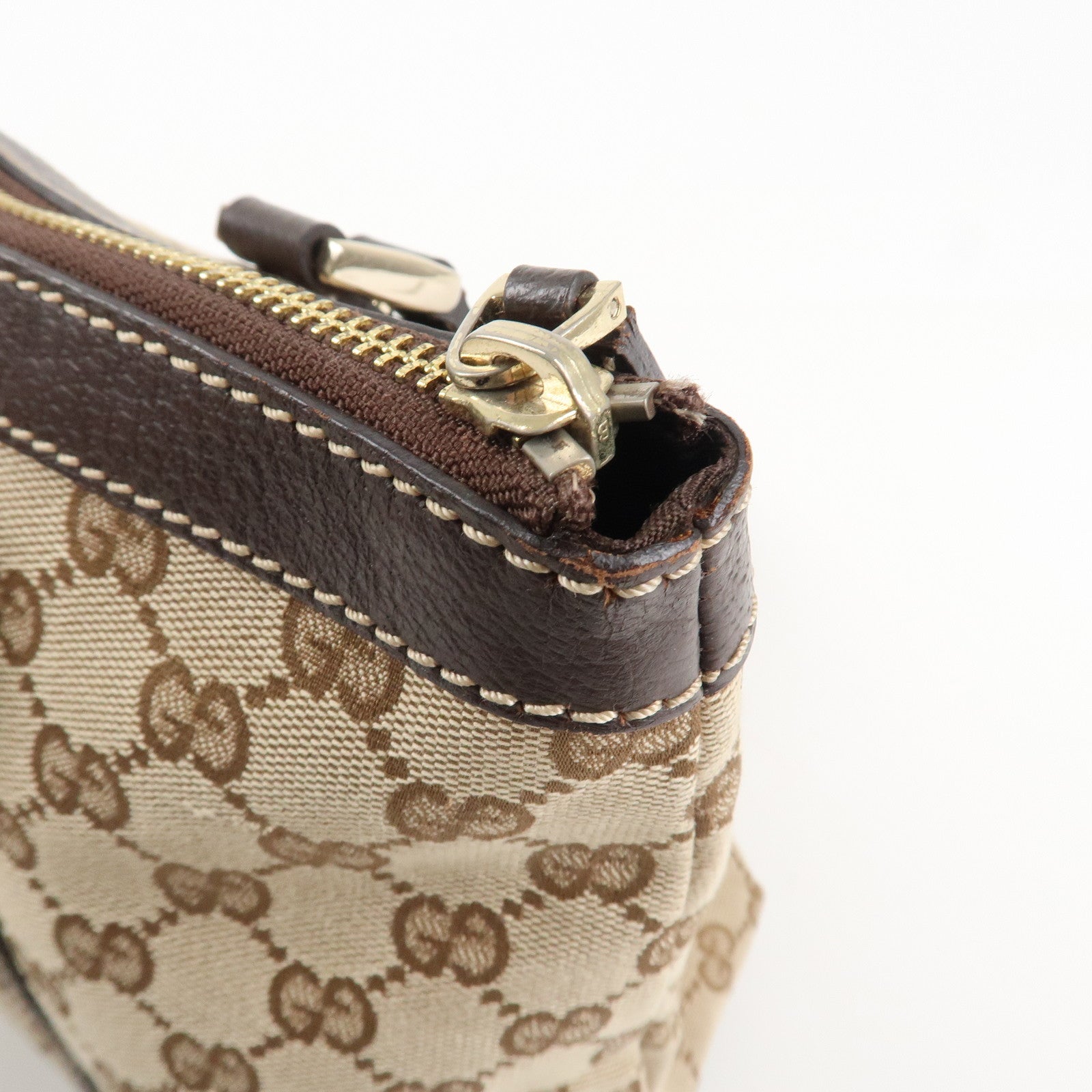 GUCCI Abbey GG Canvas Leather Tote Bag Hand Bag Beige Brown 141470 Used