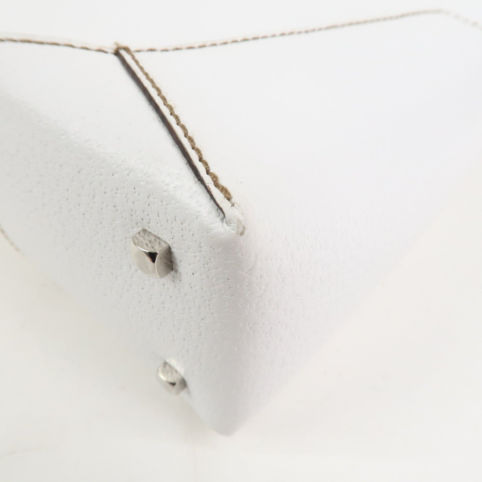 Ferragamo Logo Leather Shoulder Bag Hand Bag White