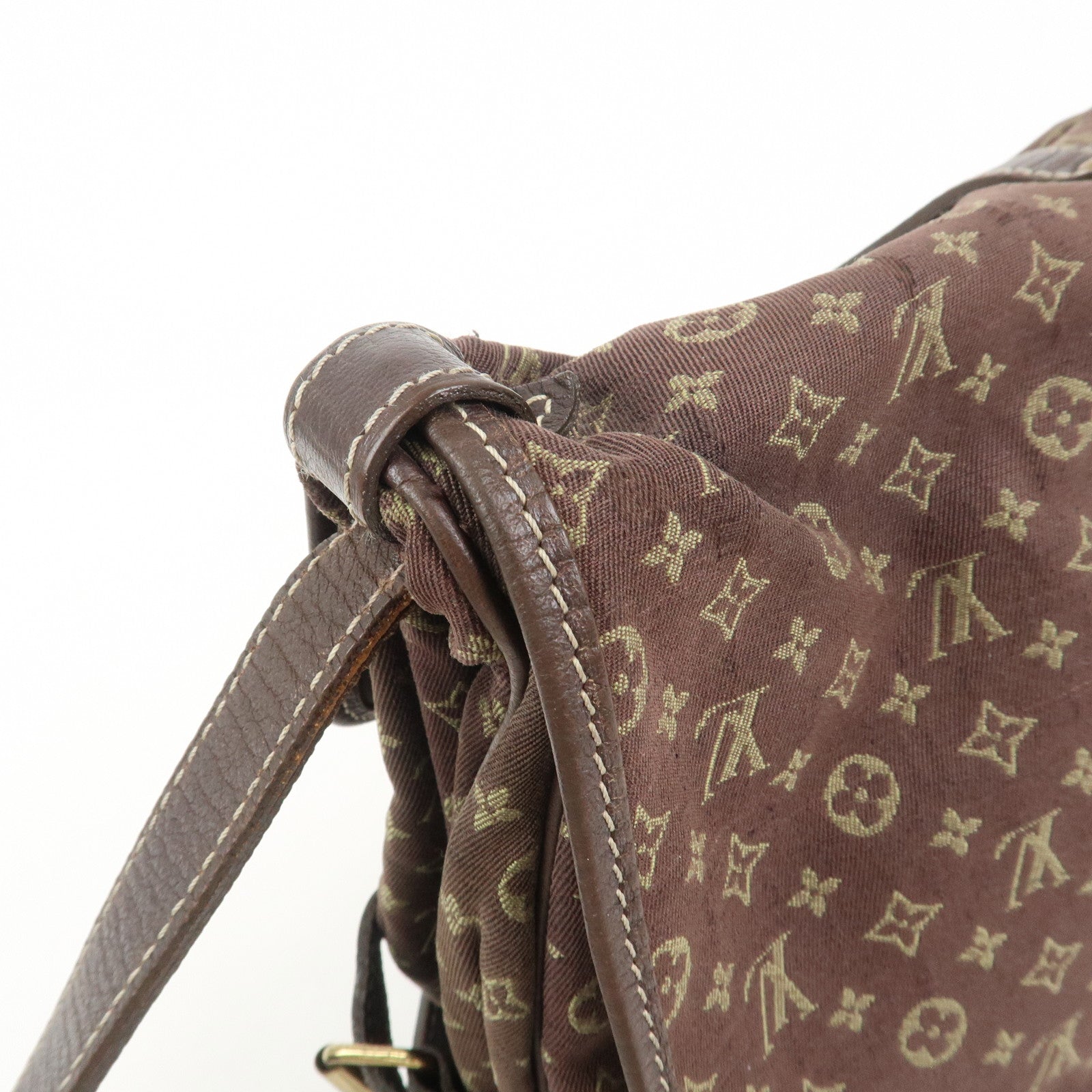 Louis Vuitton Monogram Mini Lin Saumur 30 Shoulder Bag Ebene M95227