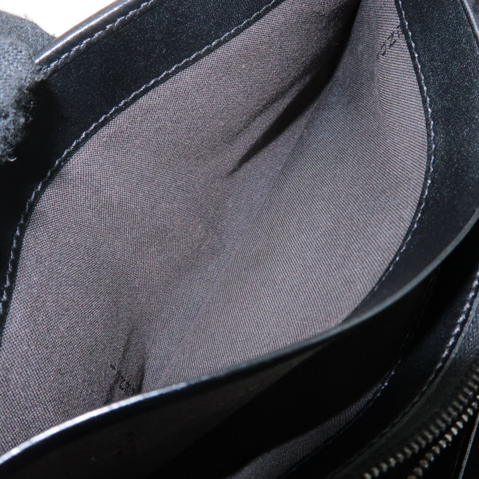 FENDI Zucchino Leather Canvas Bi-fold Long Wallet Black M0021 Used