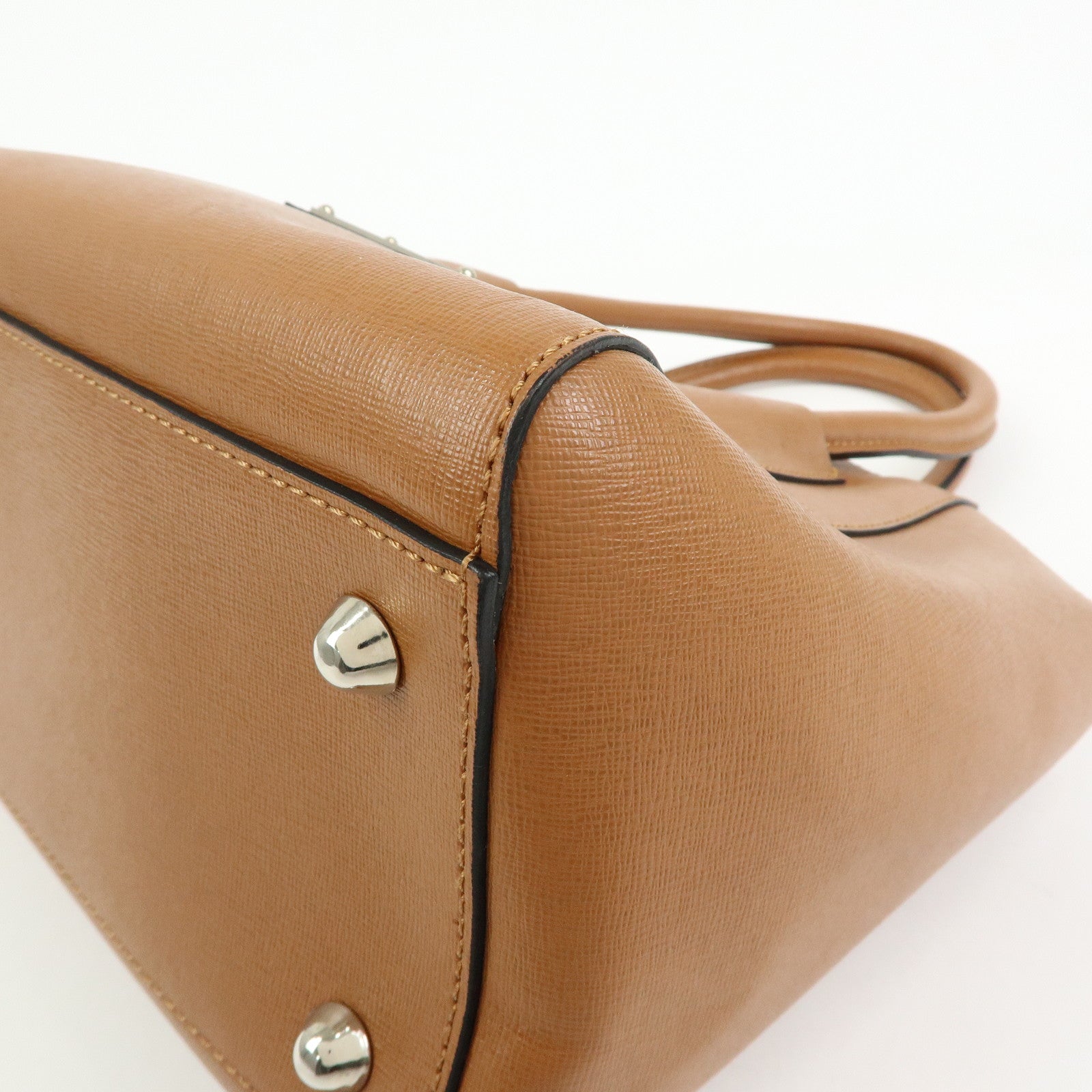VALENTINO Leather 2Way Bag Hand Bag Shoulder Bag Brown