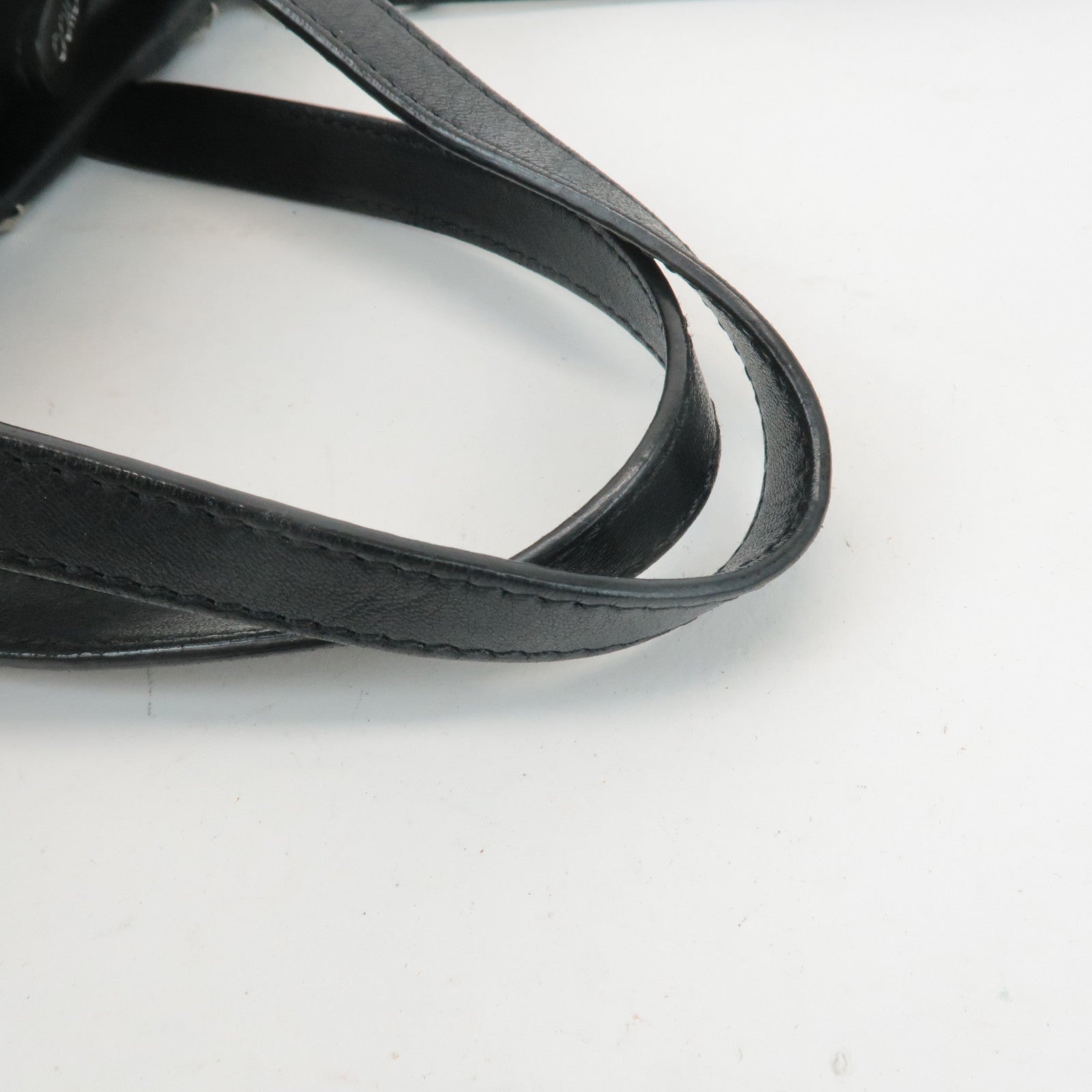 JIMMY CHOO Leather Star Studs Tote Bag Hand Bag Black Silver HDW Used