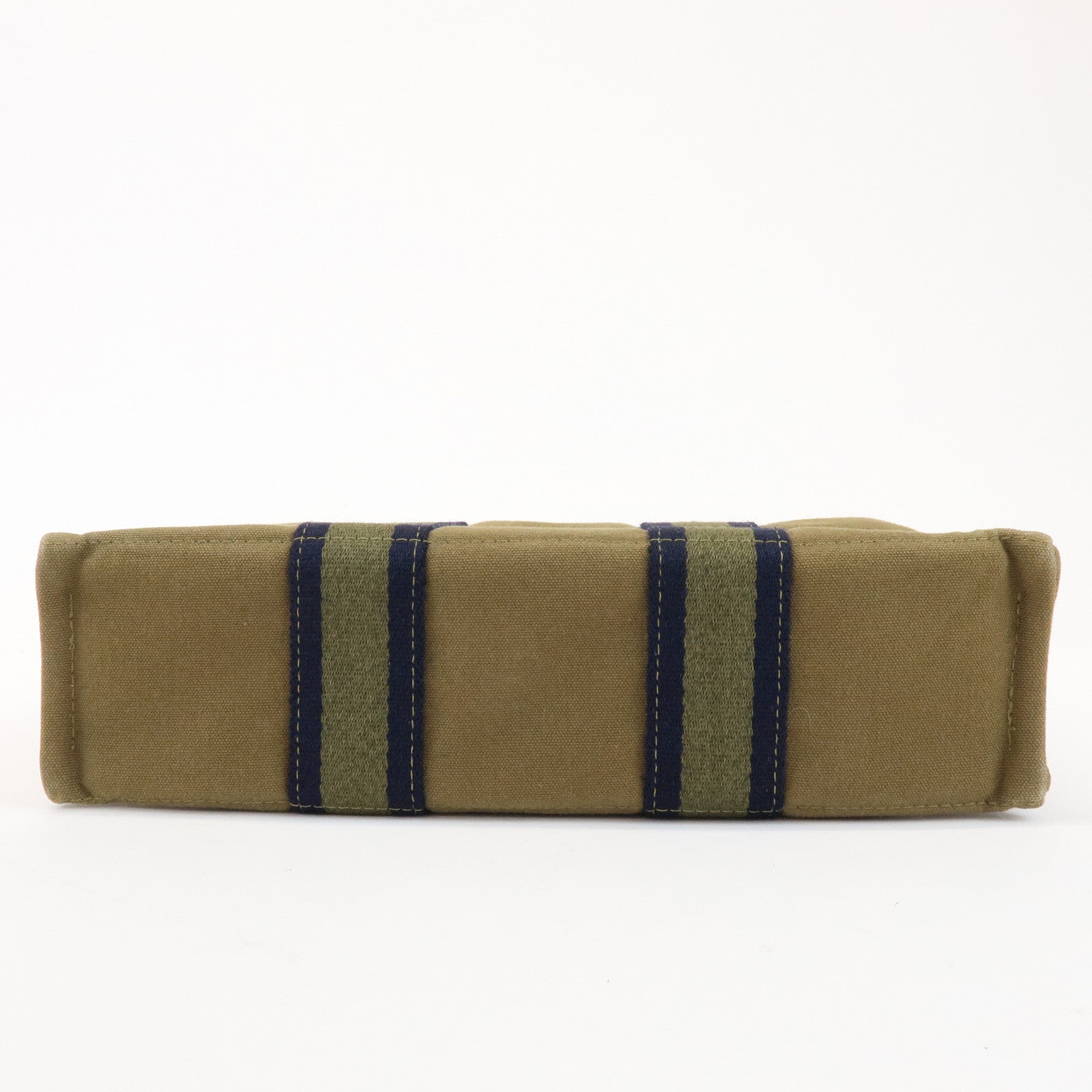 HERMES Canvas Fourre tout PM Hand Bag Tote Bag Khaki