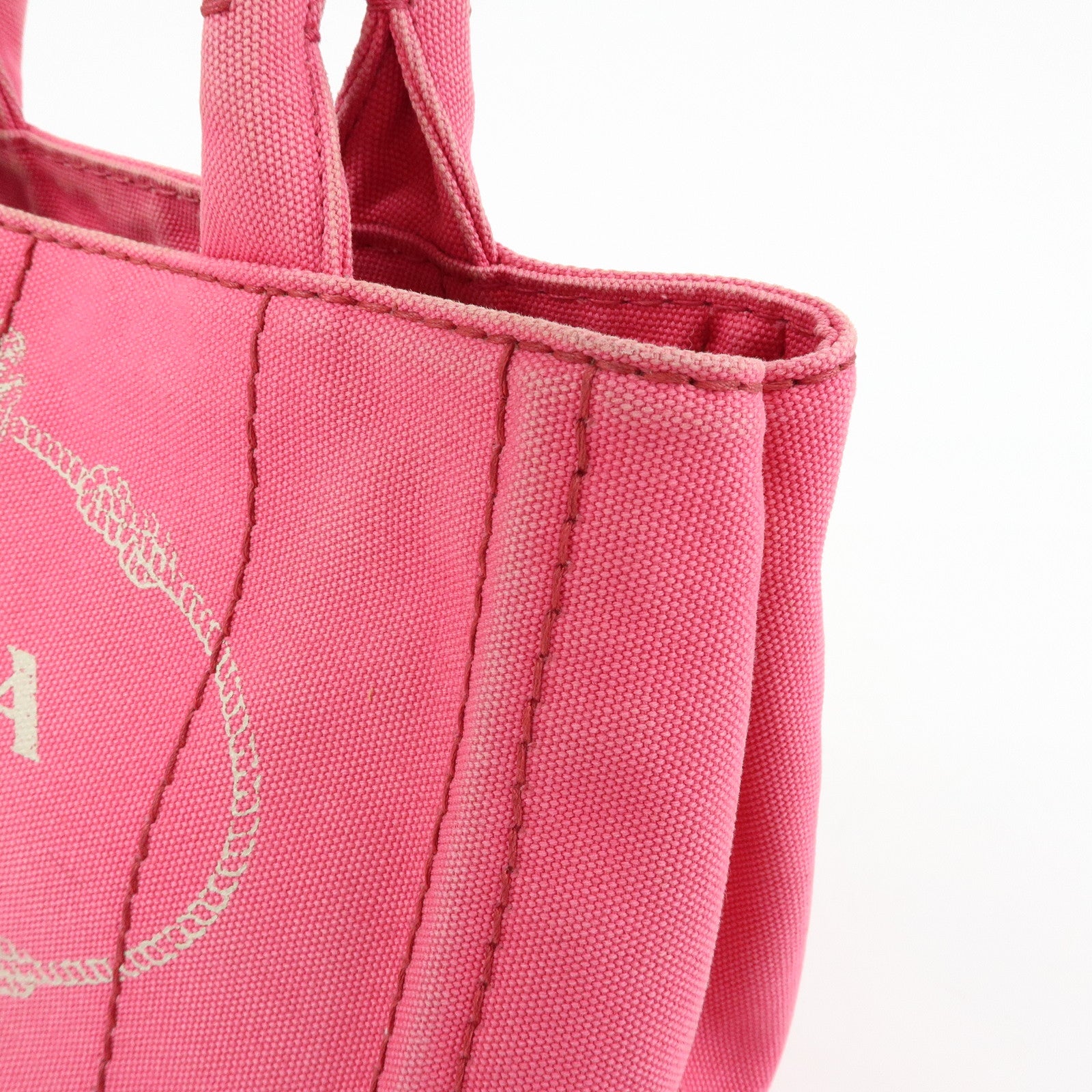 PRADA Canapa Mini Canvas 2Way Bag Hand Bag Pink 1BG439