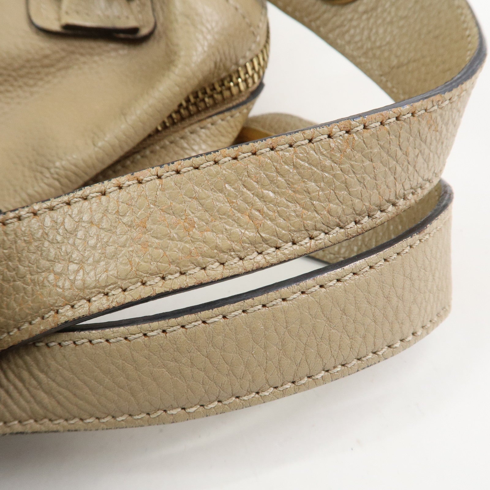 Chloe Parati Leather 2WAY Bag Shoulder Bag Beige