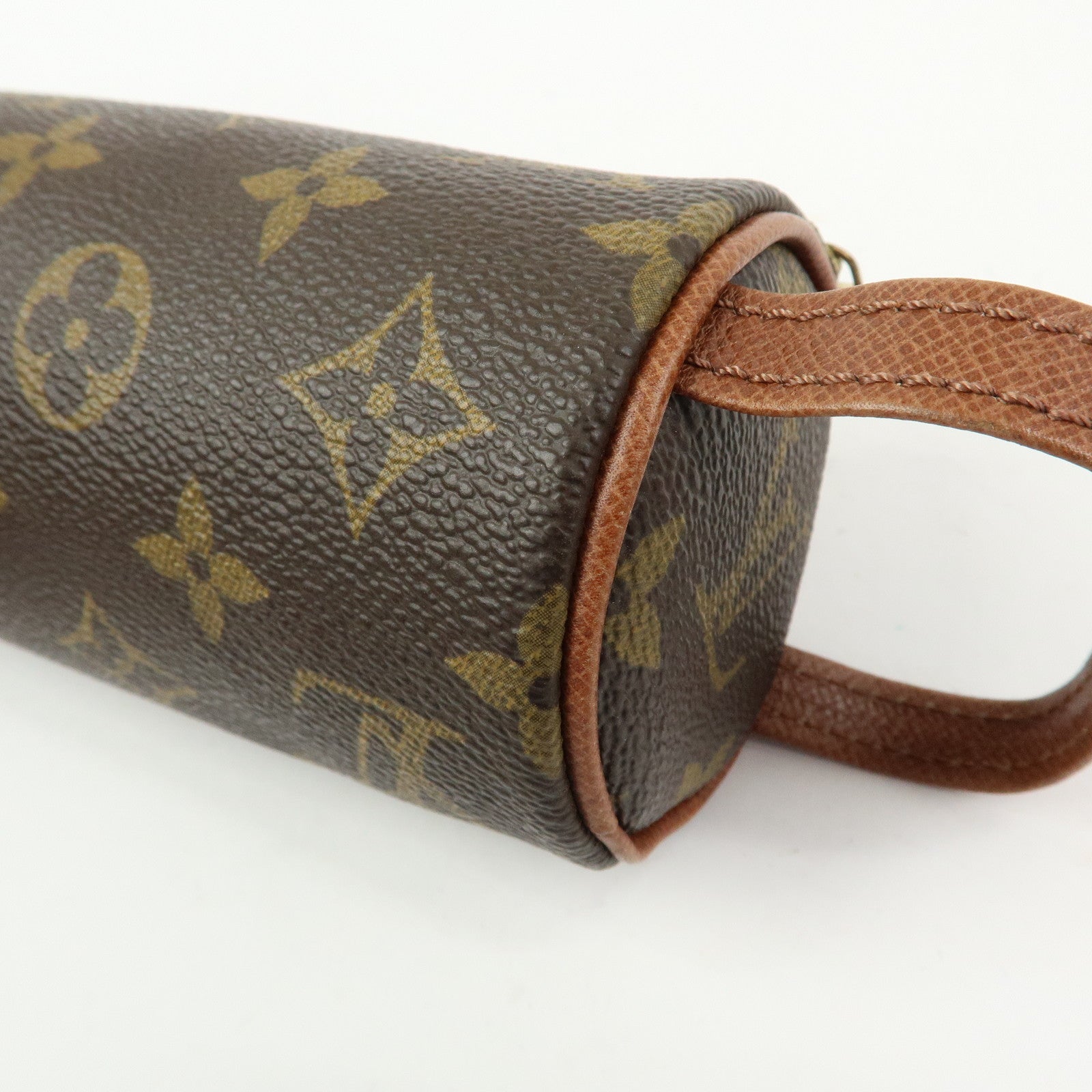 Louis Vuitton Monogram Trousse Ronde Pen Case Brown M47630