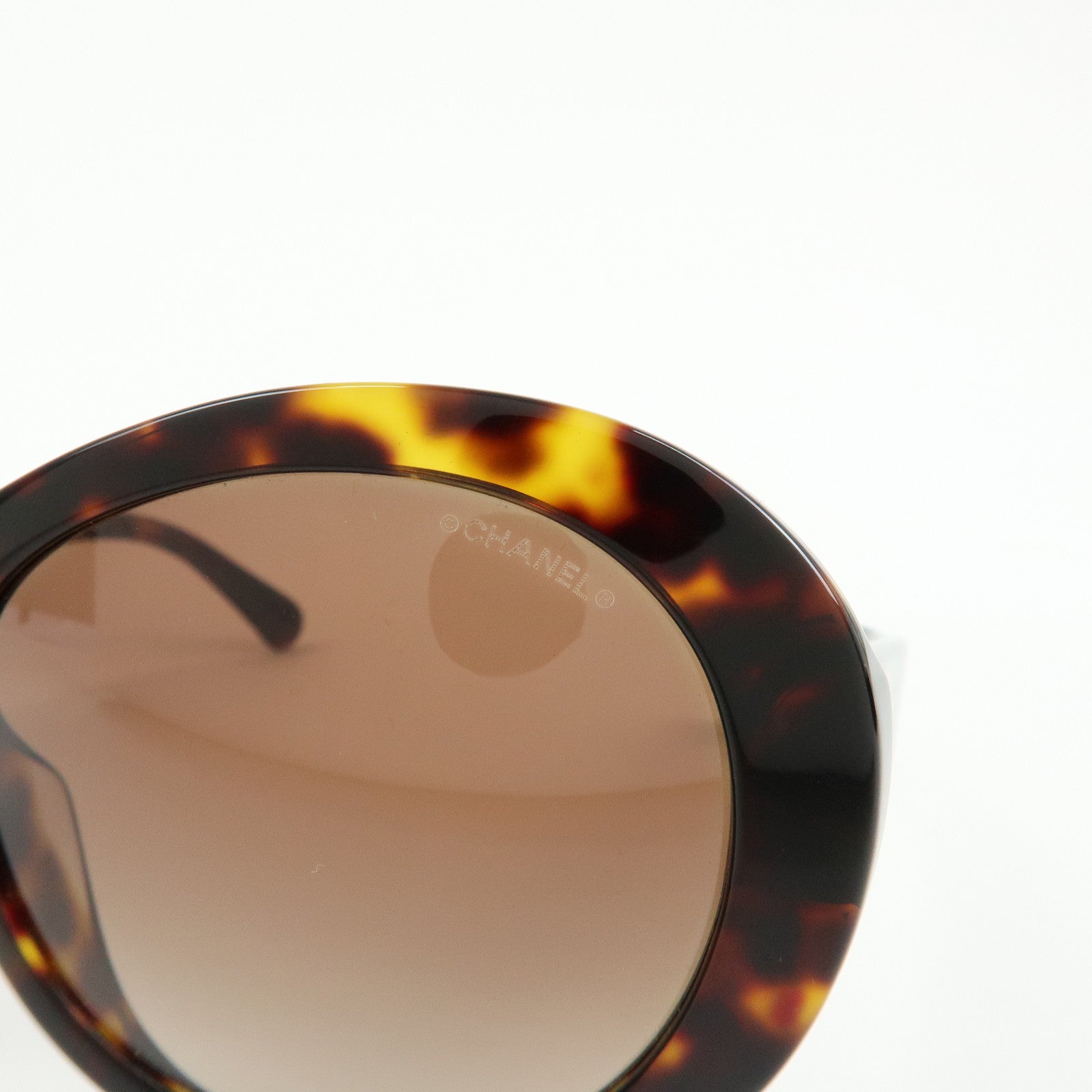 CHANEL COCO Mark Plastic Sunglasses Brown 5372-A 56□19 140