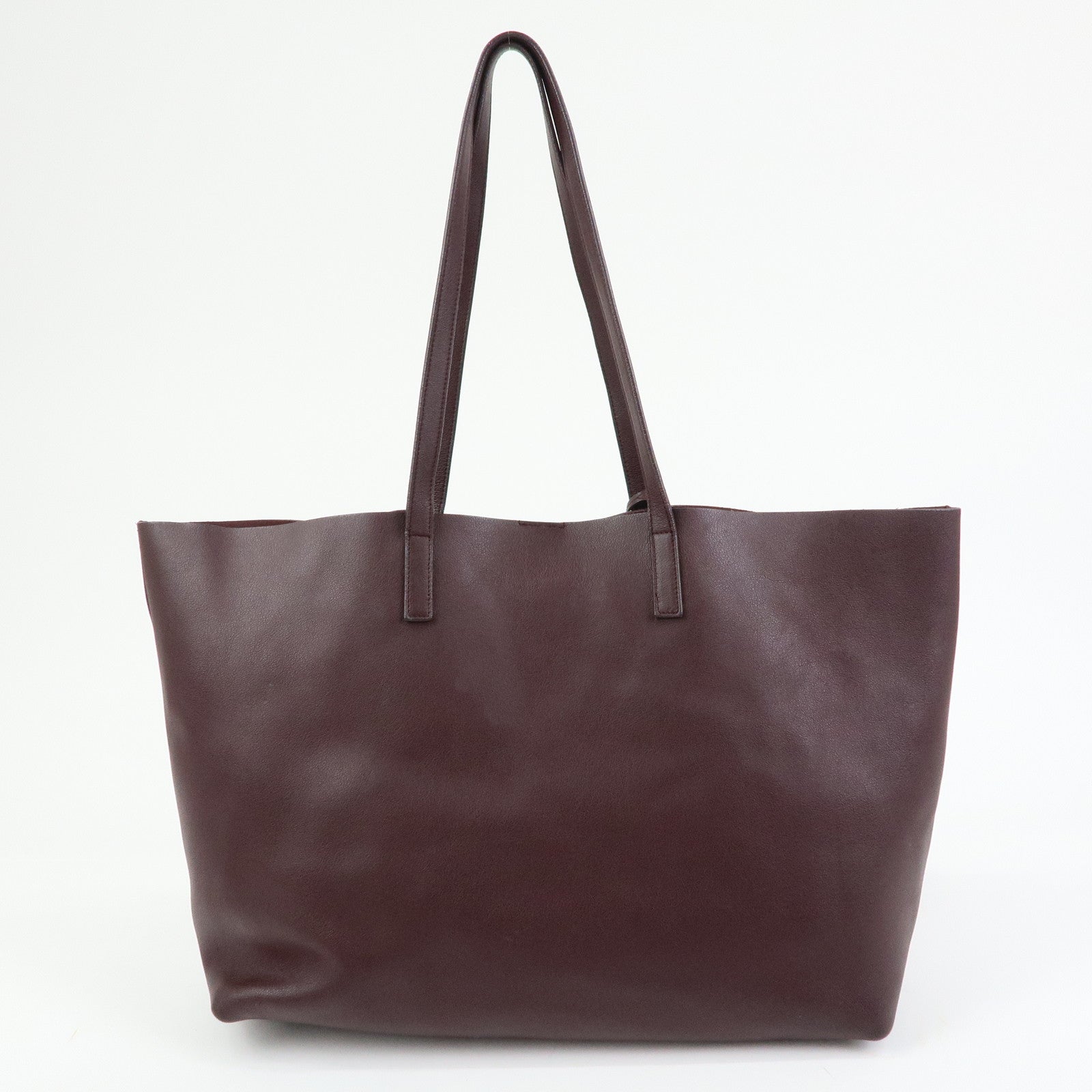 SAINT LAURENT PARIS Calf Leather Tote Shoulder Bag Bordeaux 394195