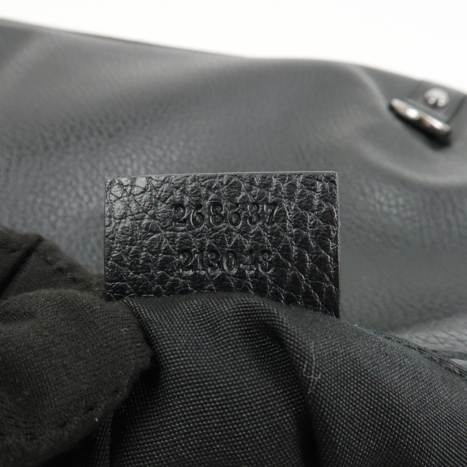 GUCCI Abbey Leather Shoulder Bag Hand Bag Black Silver S268637