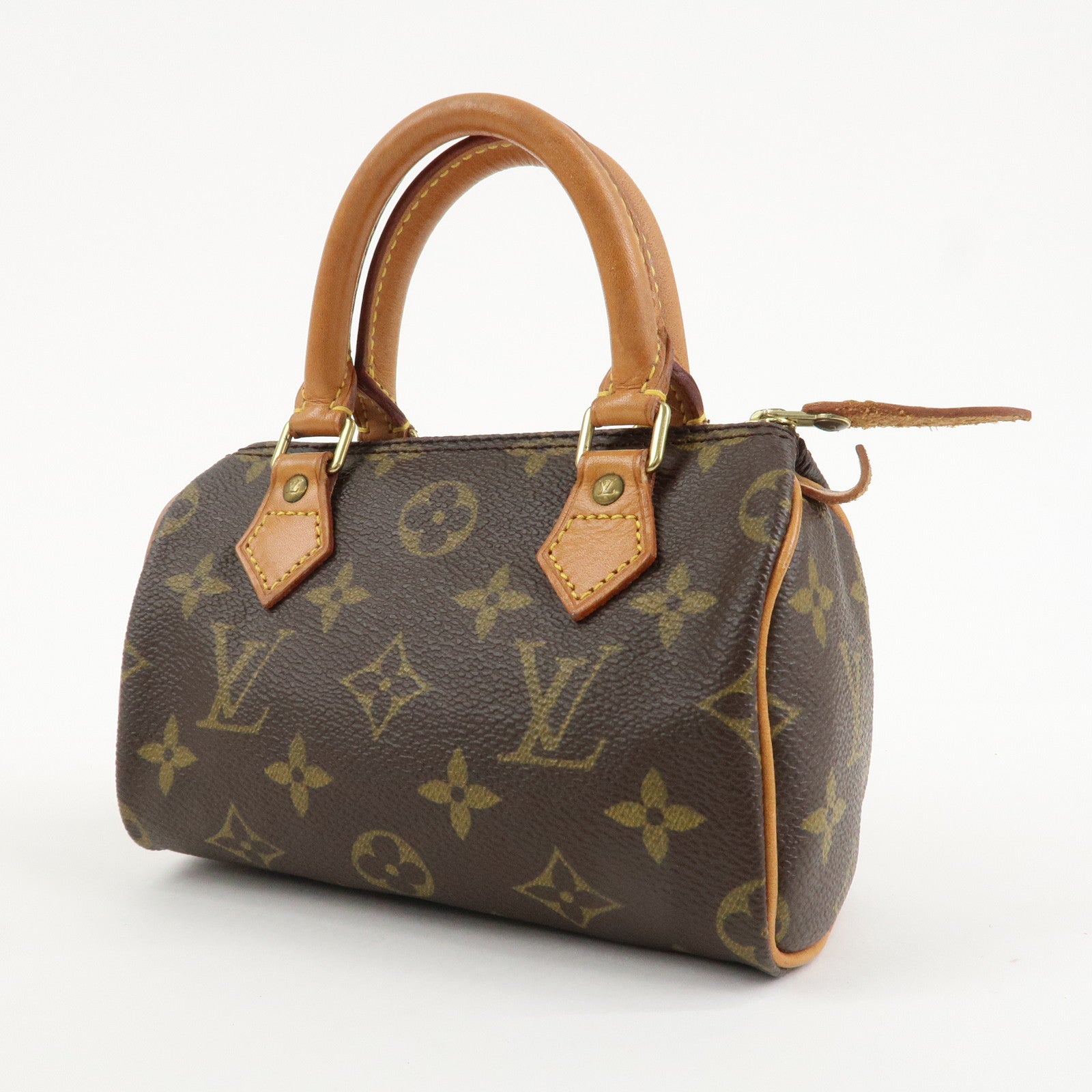 Louis Vuitton Monogram Canvas Mini Speedy Hand Bag Brown M41534 Used