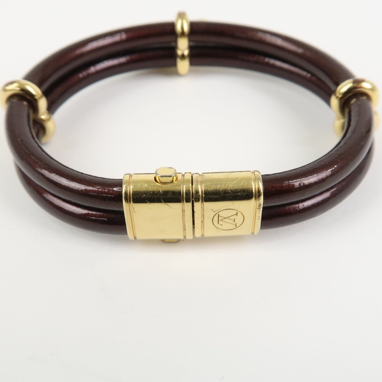 Louis Vuitton Vernis Leather Bracelet Keep It Twice Amarante
