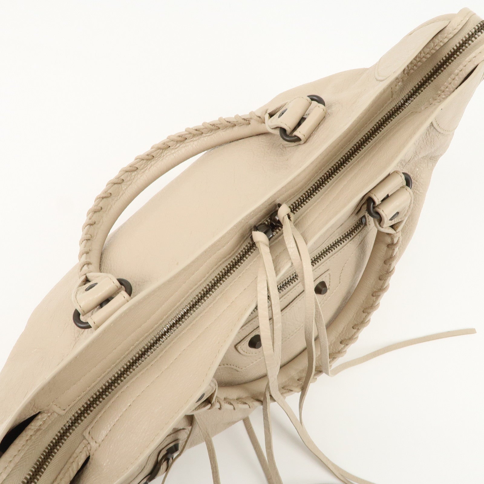 BALENCIAGA Classic City Leather 2Way Bag Shoulder Bag Beige 505550 Used
