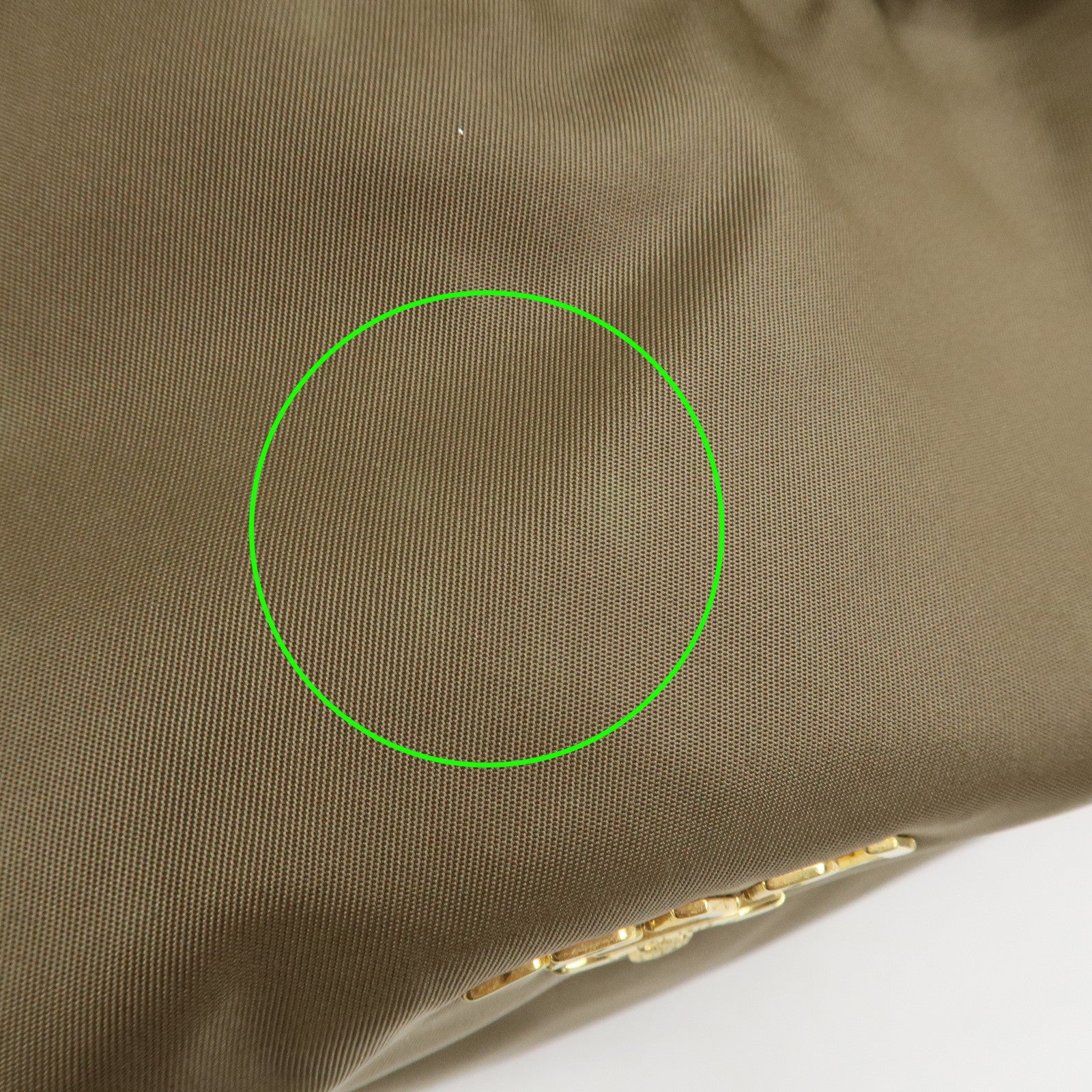 PRADA Logo Nylon Saffiano Leather Shoulder Bag Hand Bag Khaki