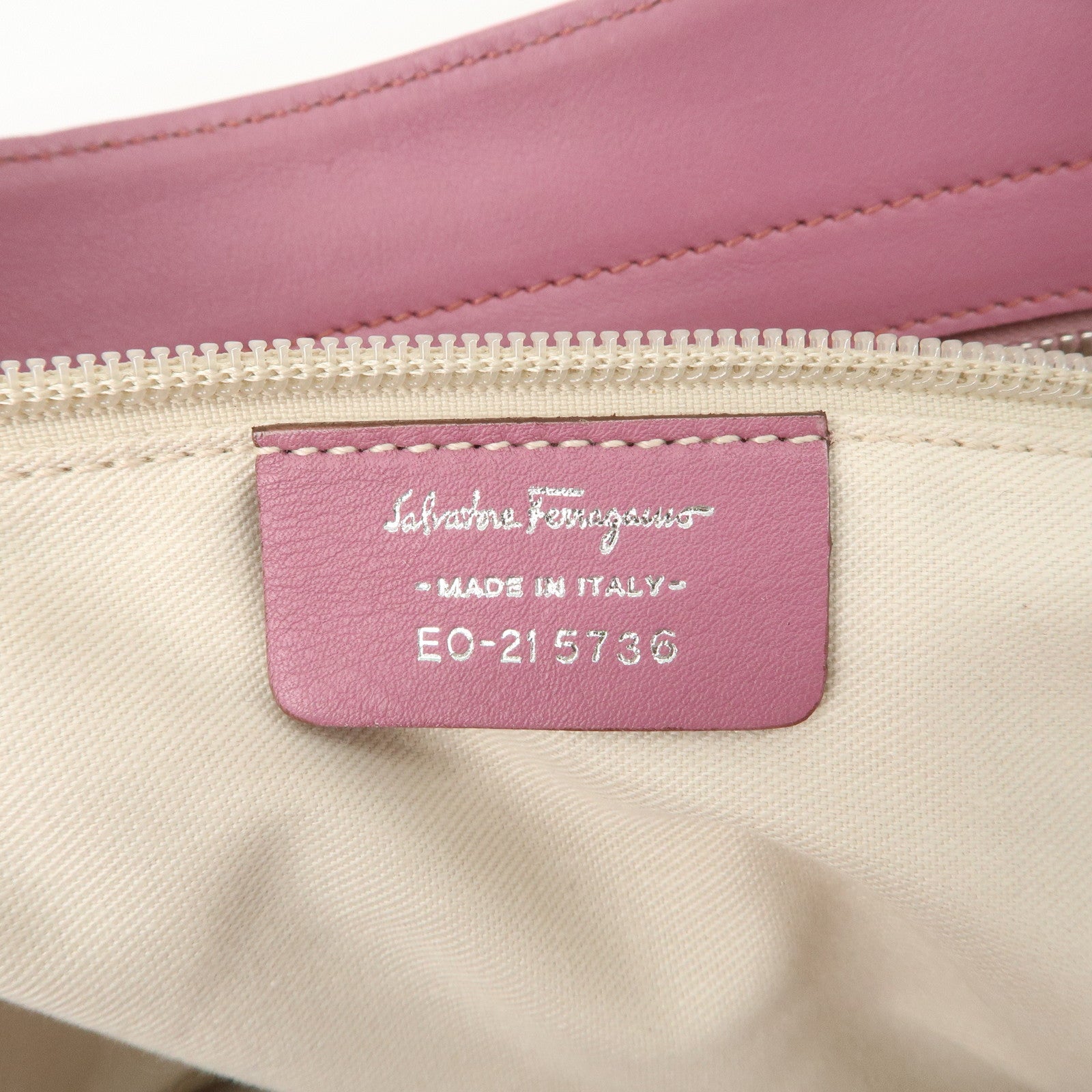 Ferragamo Gancini Leather Suede Shoulder Bag Hand Bag Pink