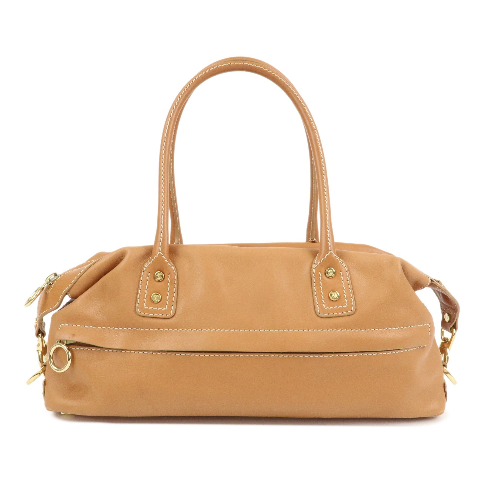 CELINE Macadam Leather Shoulder Bag Hand Bag Brown