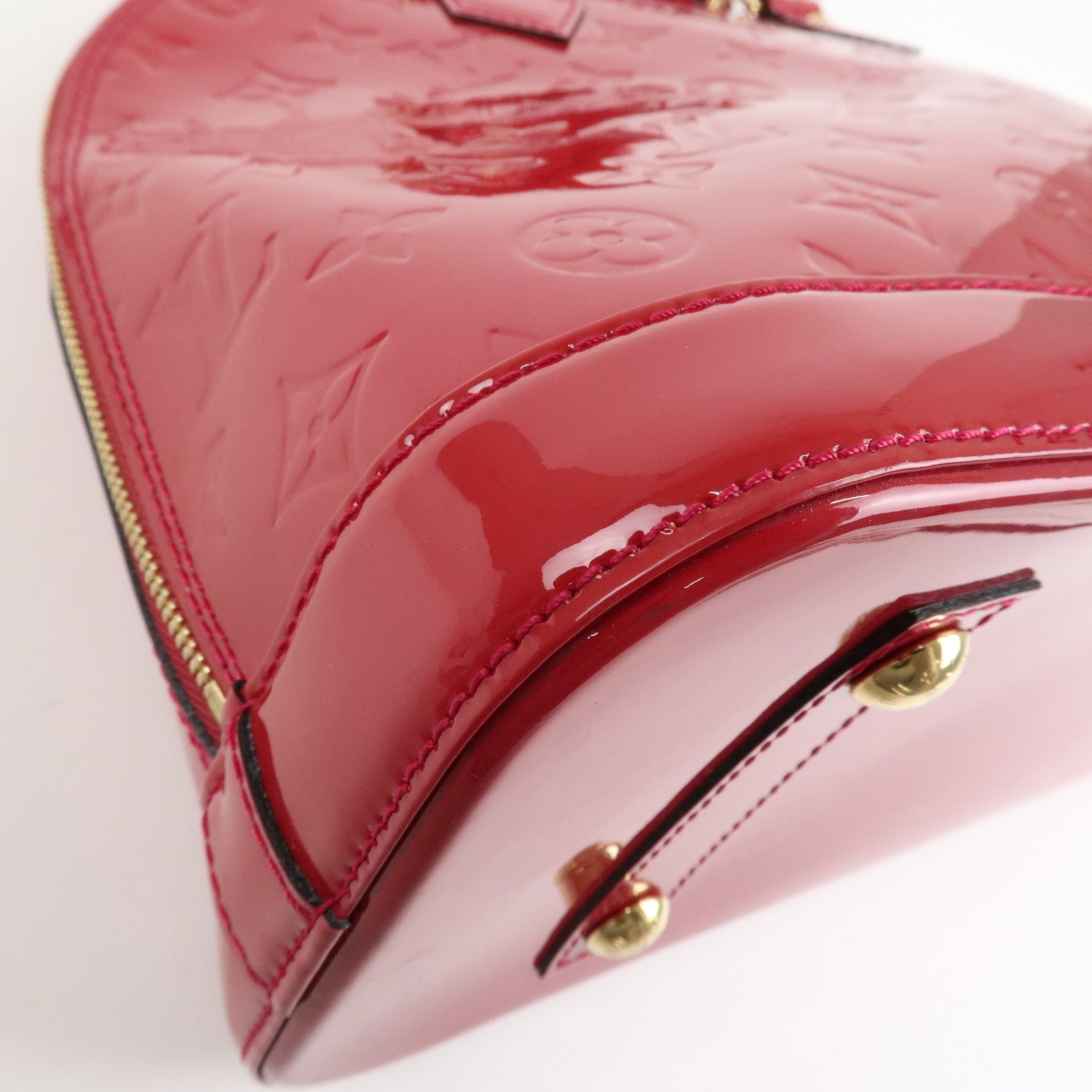 Louis Vuitton Monogram Vernis Alma PM Hand Bag Red M91693 Used