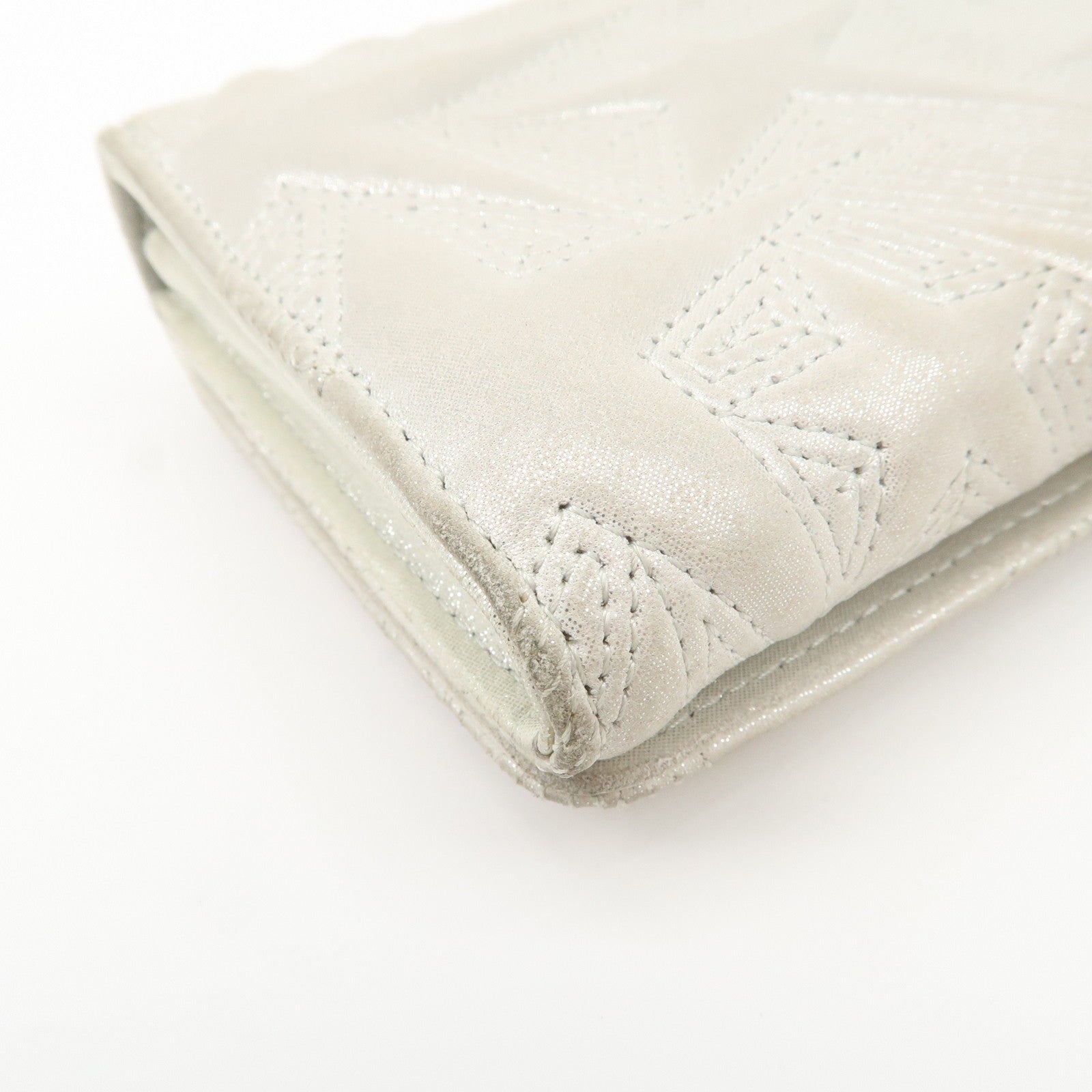 CHANEL Lamb Skin Star Embossed Flap Long Wallet 2017 Limited A70097